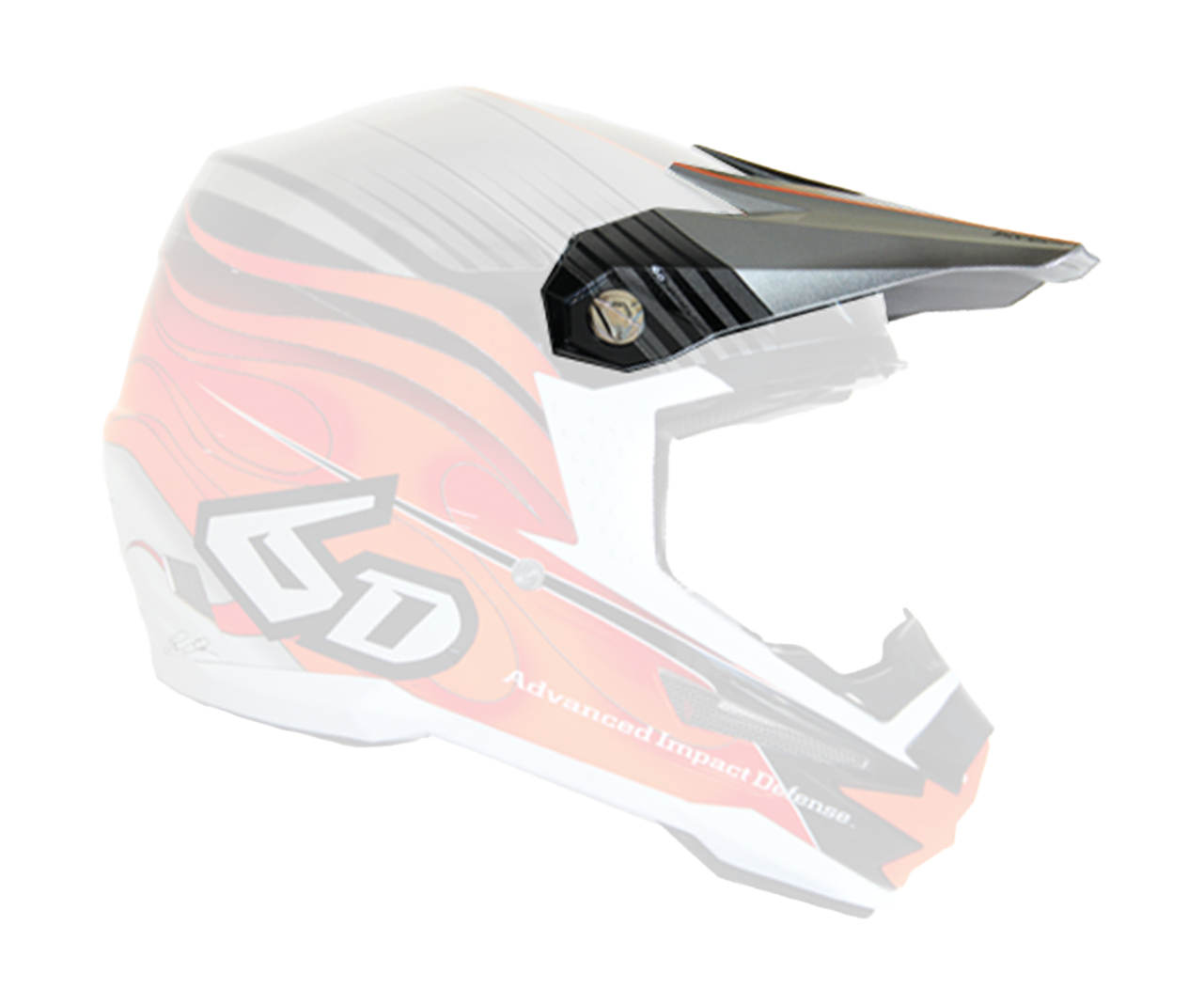 6D Helmklep ATR-1 Crusader Graphic - Oranje / Zilver