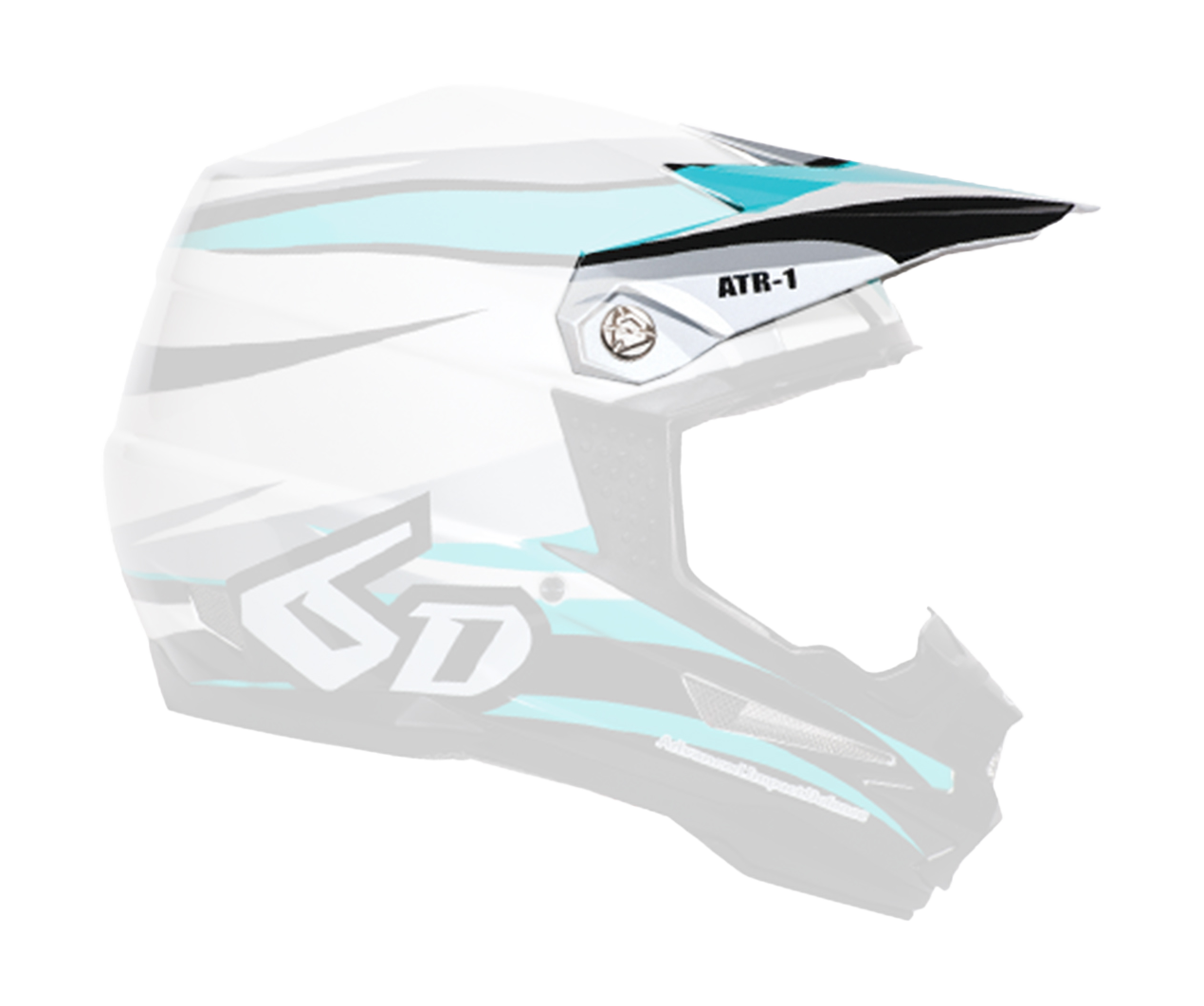 6D Helmklep ATR-1 Flo - Teal / White
