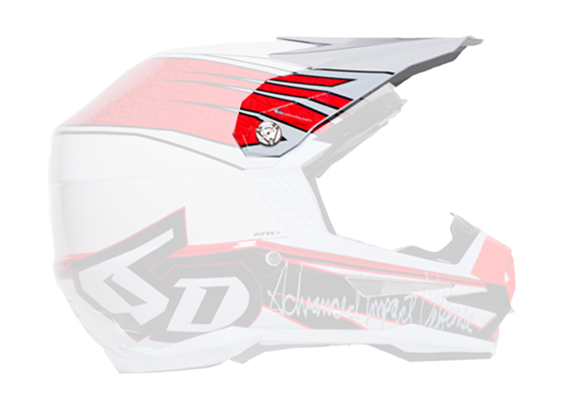6D Helmklep ATR-1 Intruder Graphic - Wit / Rood