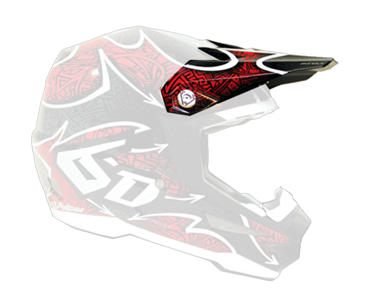 6D Helmklep ATR-1 Maze Graphic - Red Gloss