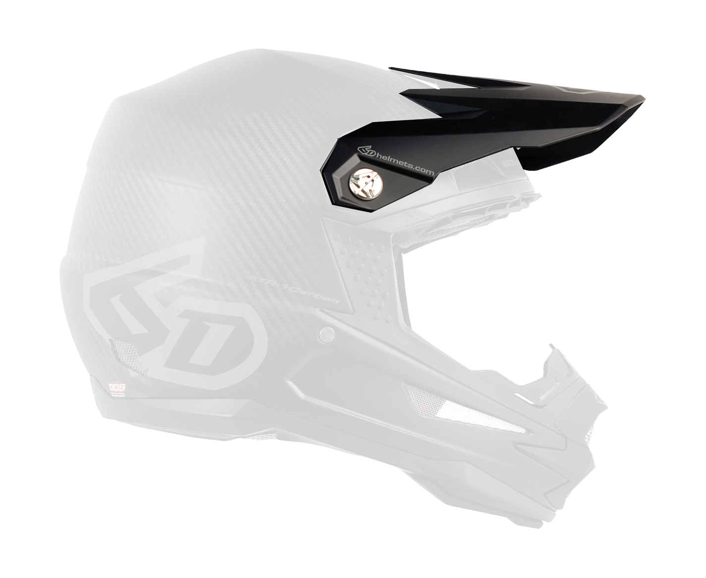 6D Helmklep ATR-1 Phantom Carbon - Mat Zwart