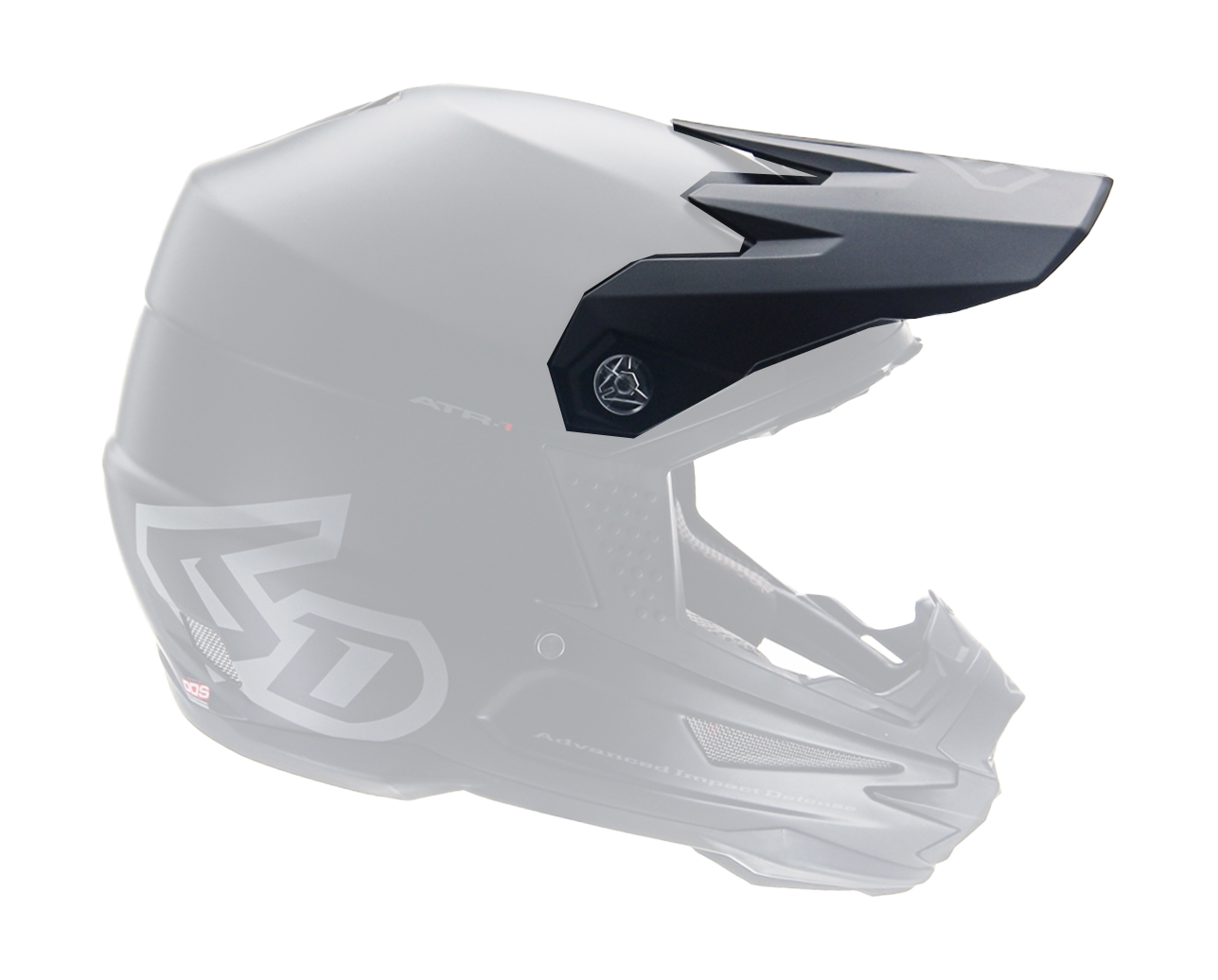 6D Helmklep ATR-1 Solid - Mat Zwart