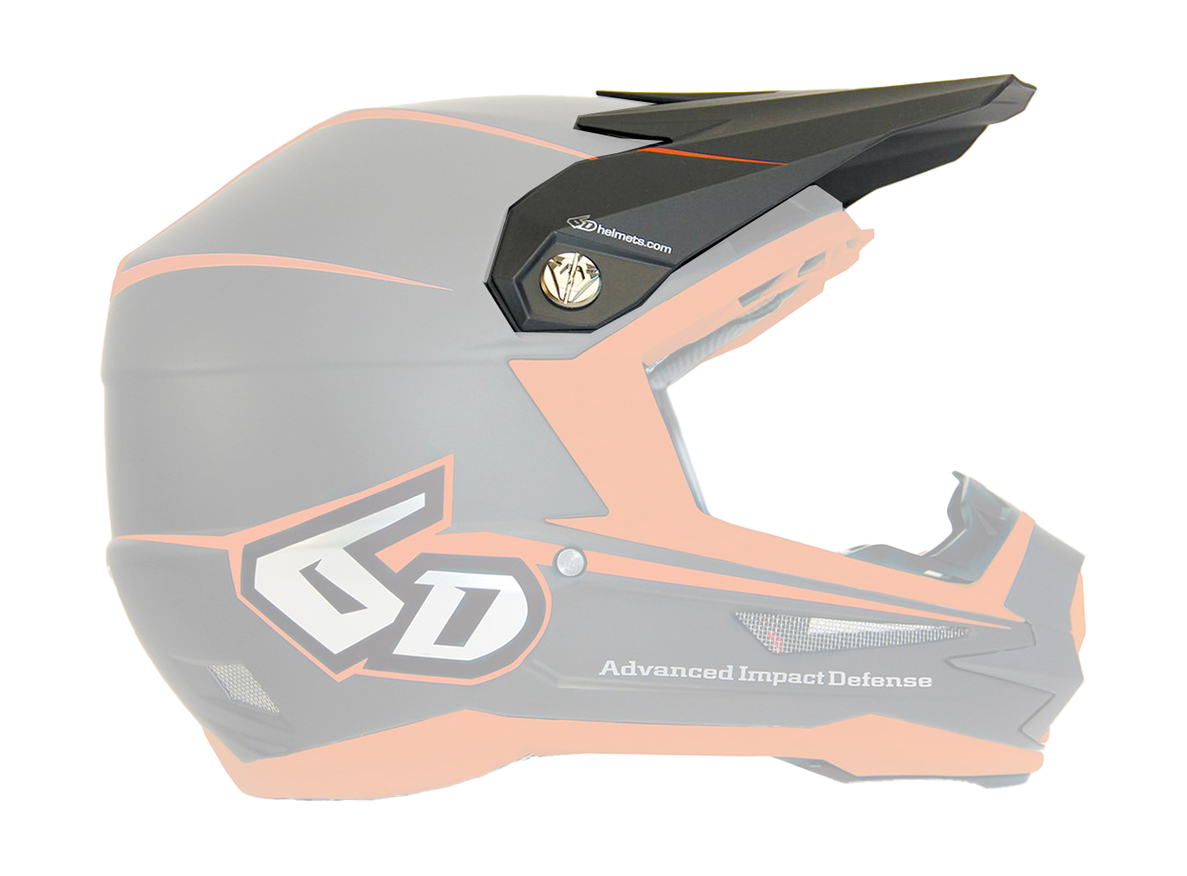 6D Helmklep ATR-1 Stealth Graphic - Charcoal / Neon Oranje