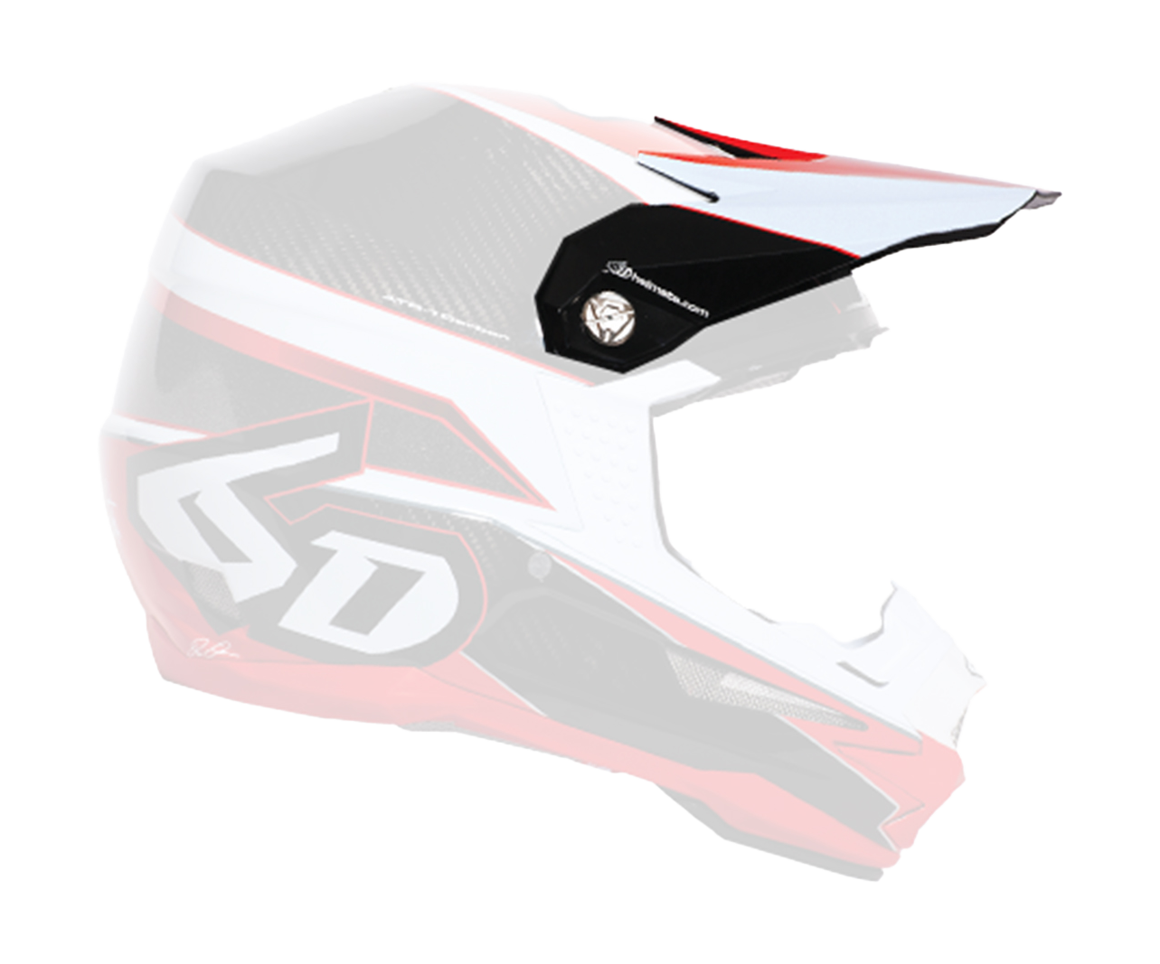 6D Helmklep ATR-1 Team FCR Carbon - Red / Carbon