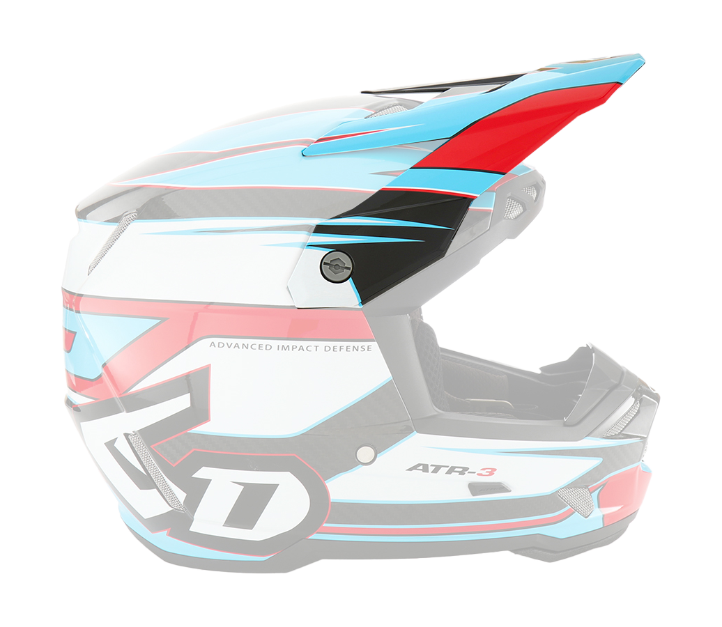 6D Helmklep ATR-3 Hyper - Rood / Cyan