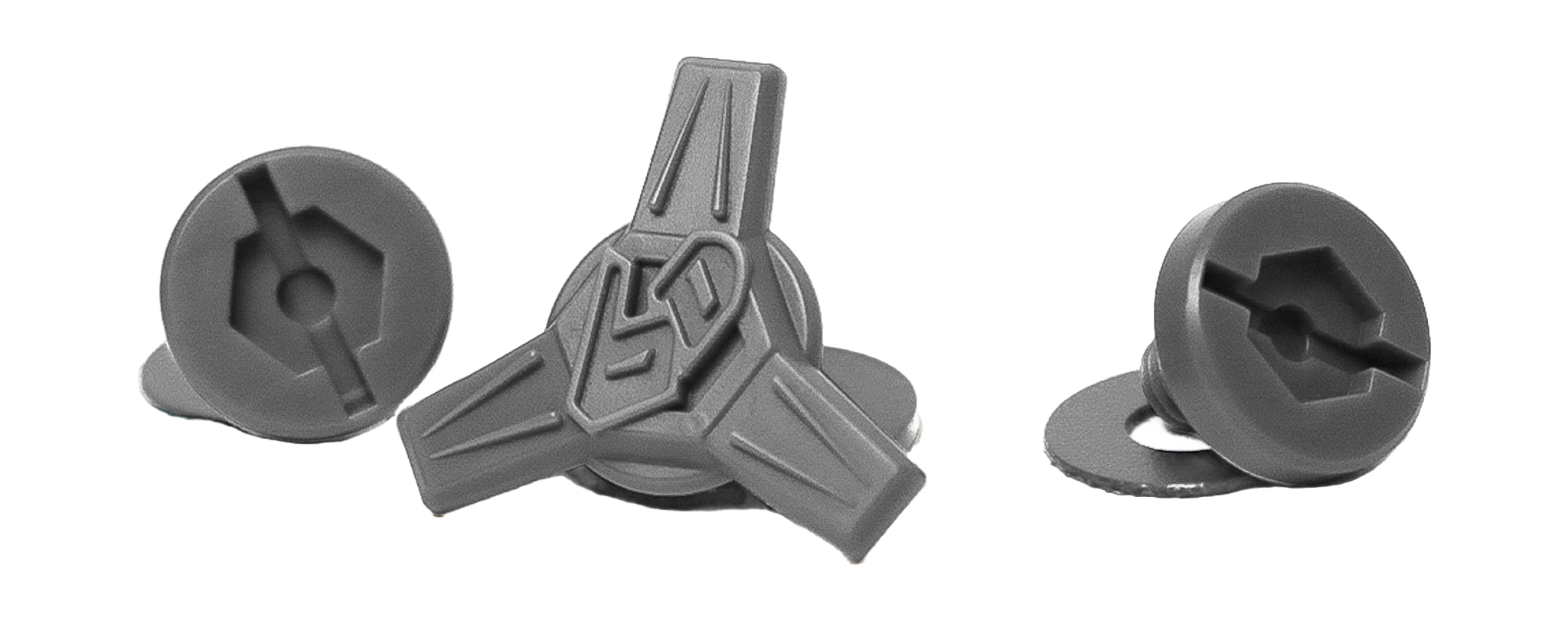 6D Helmklep Schroeven ATR-3 - Grijs - Set