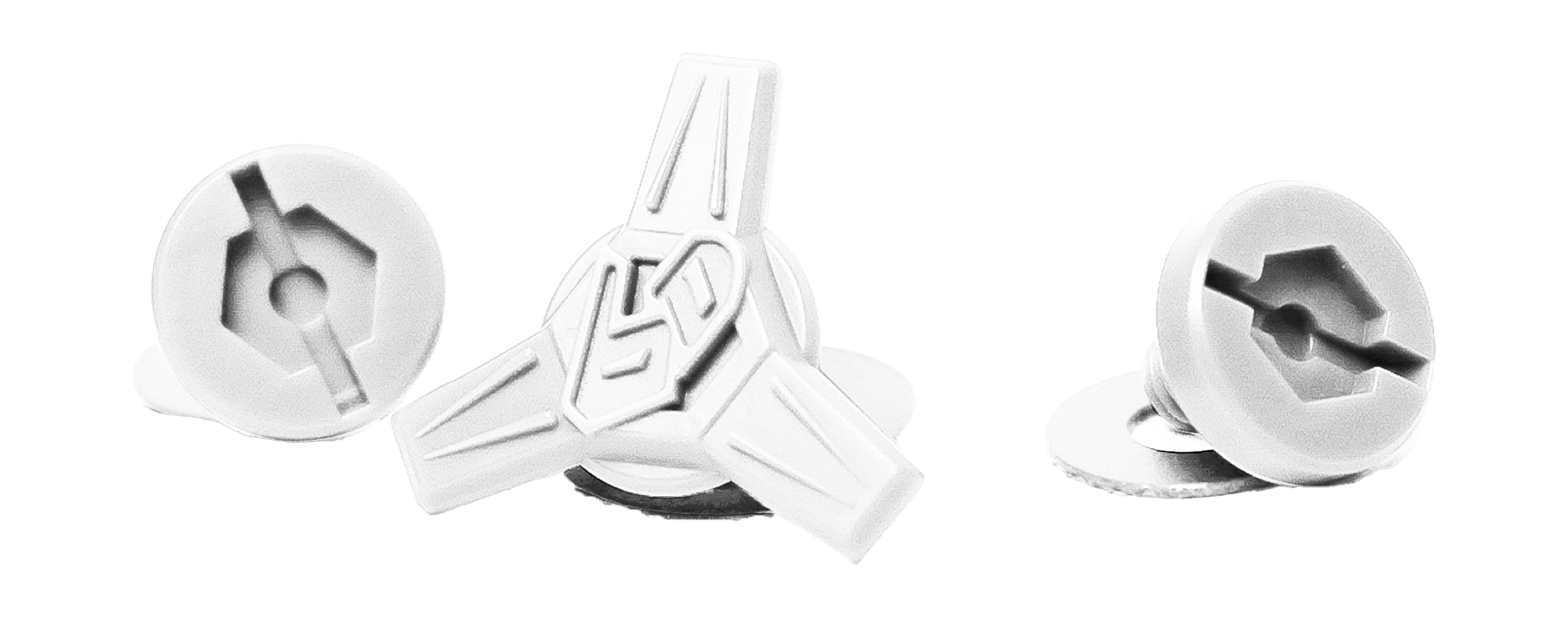 6D Helmklep Schroeven ATR-3 - Wit - Set