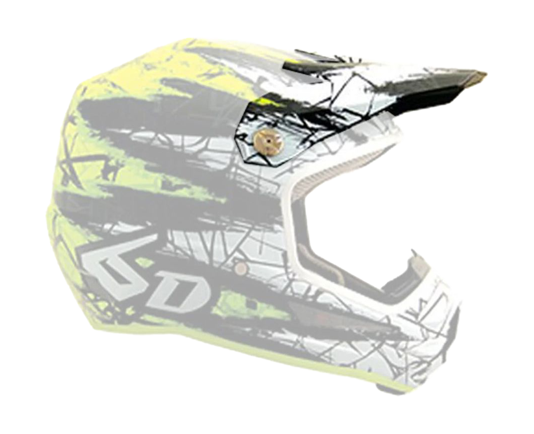 6D Kinder Helmklep ATR-1Y Chaos Graphic - Yellow Gloss