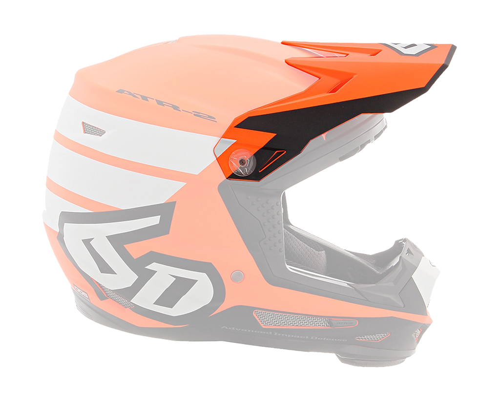 6D Kinder Helmklep ATR-2Y Stripe - Oranje / Wit