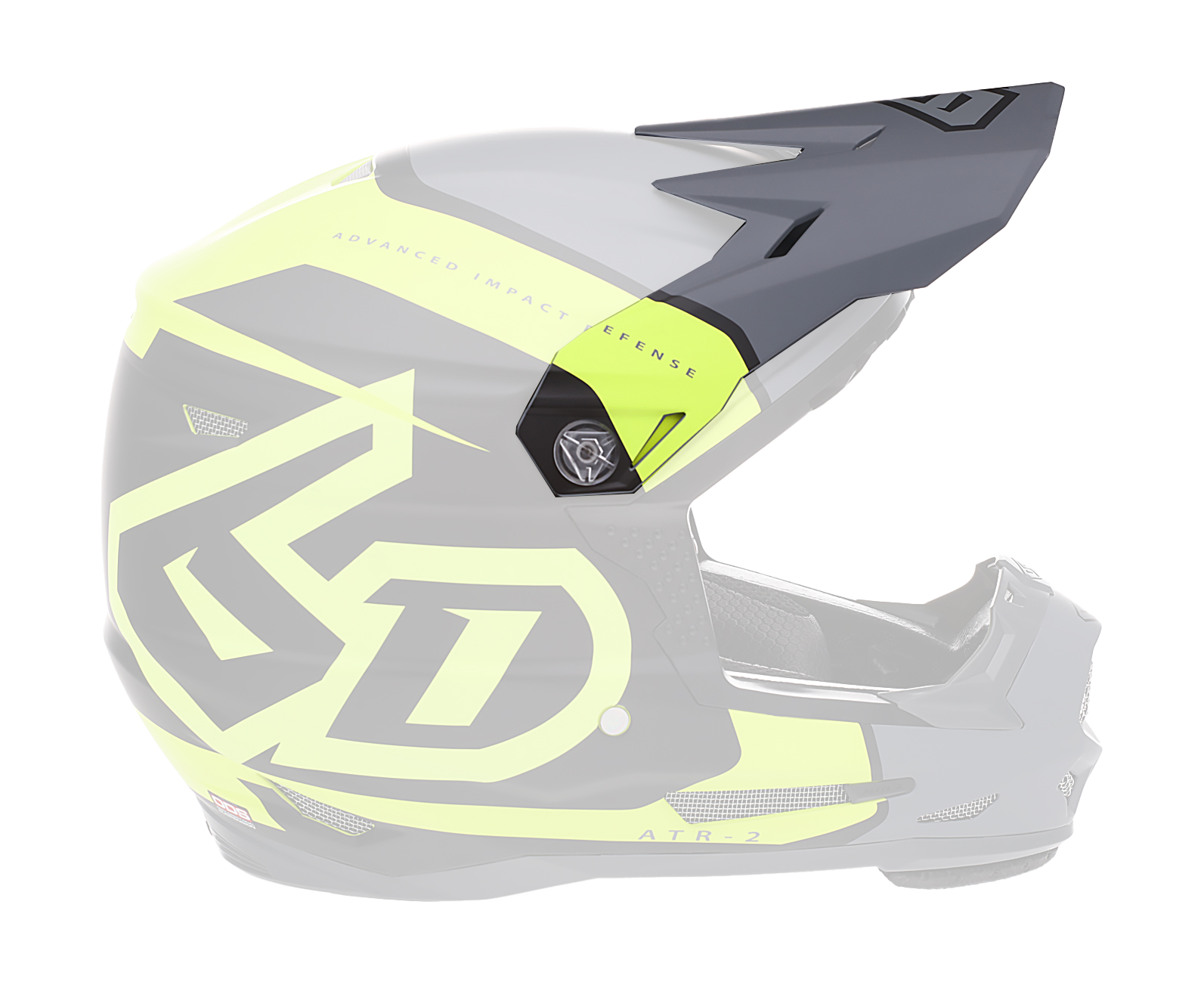 6D Kinder Helmklep ATR-2Y Torque - Mat Neon / Geel