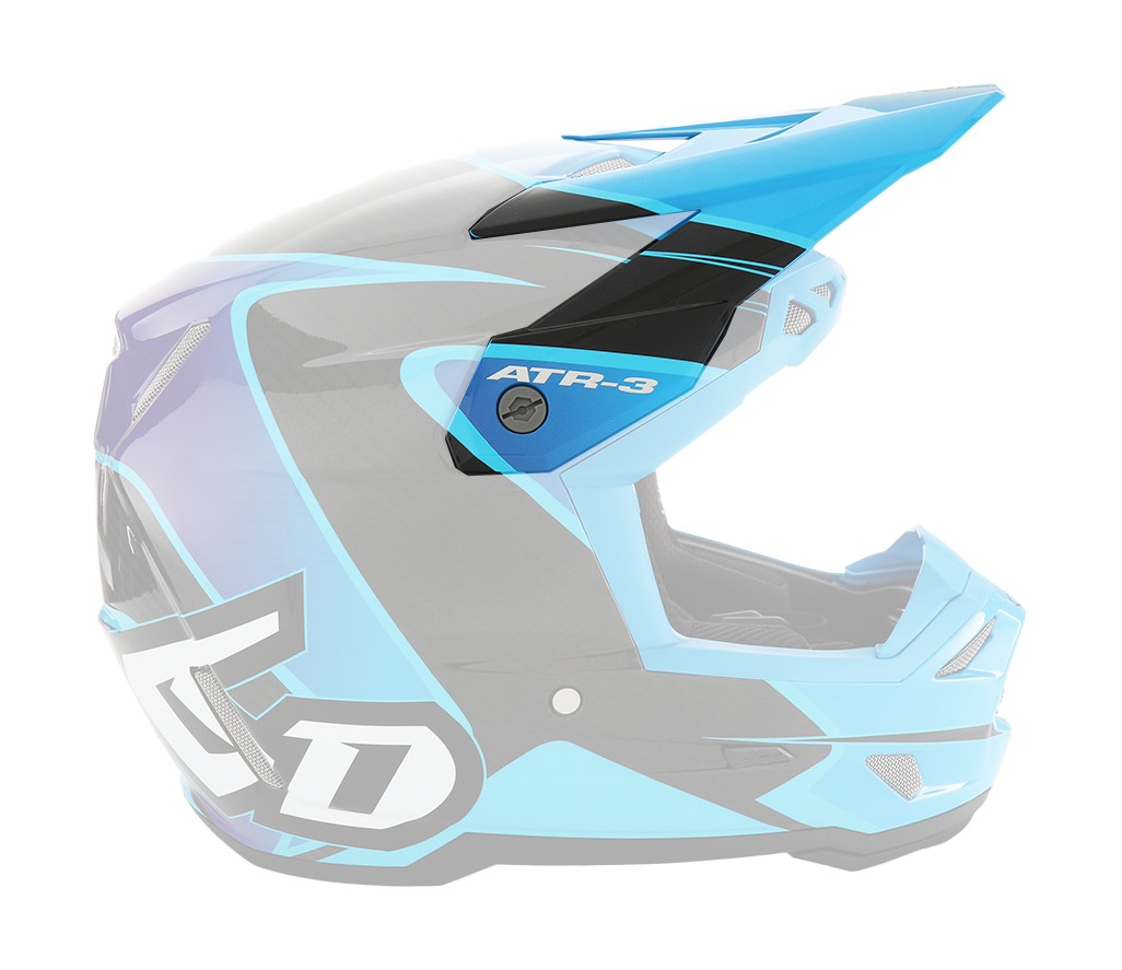 6D Kinder Helmklep ATR-3Y Wave - Cyan / Blauw / Paars