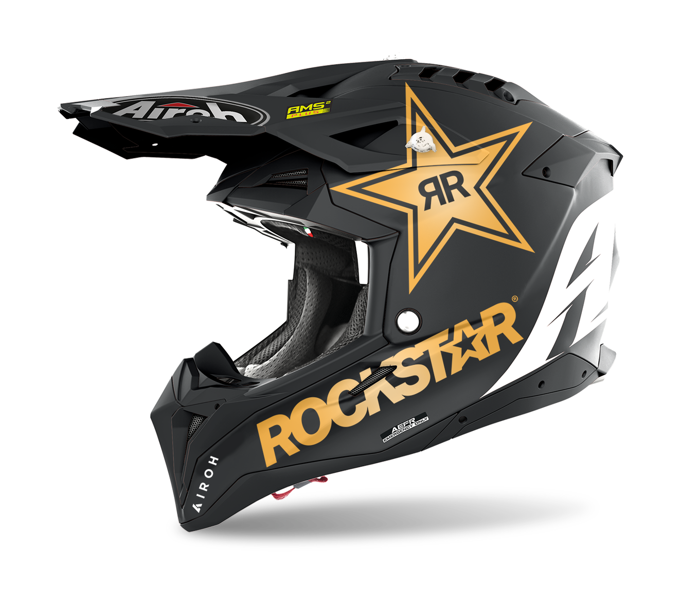 Airoh Crosshelm Aviator 3 Rockstar - Zwart / Goud / Wit