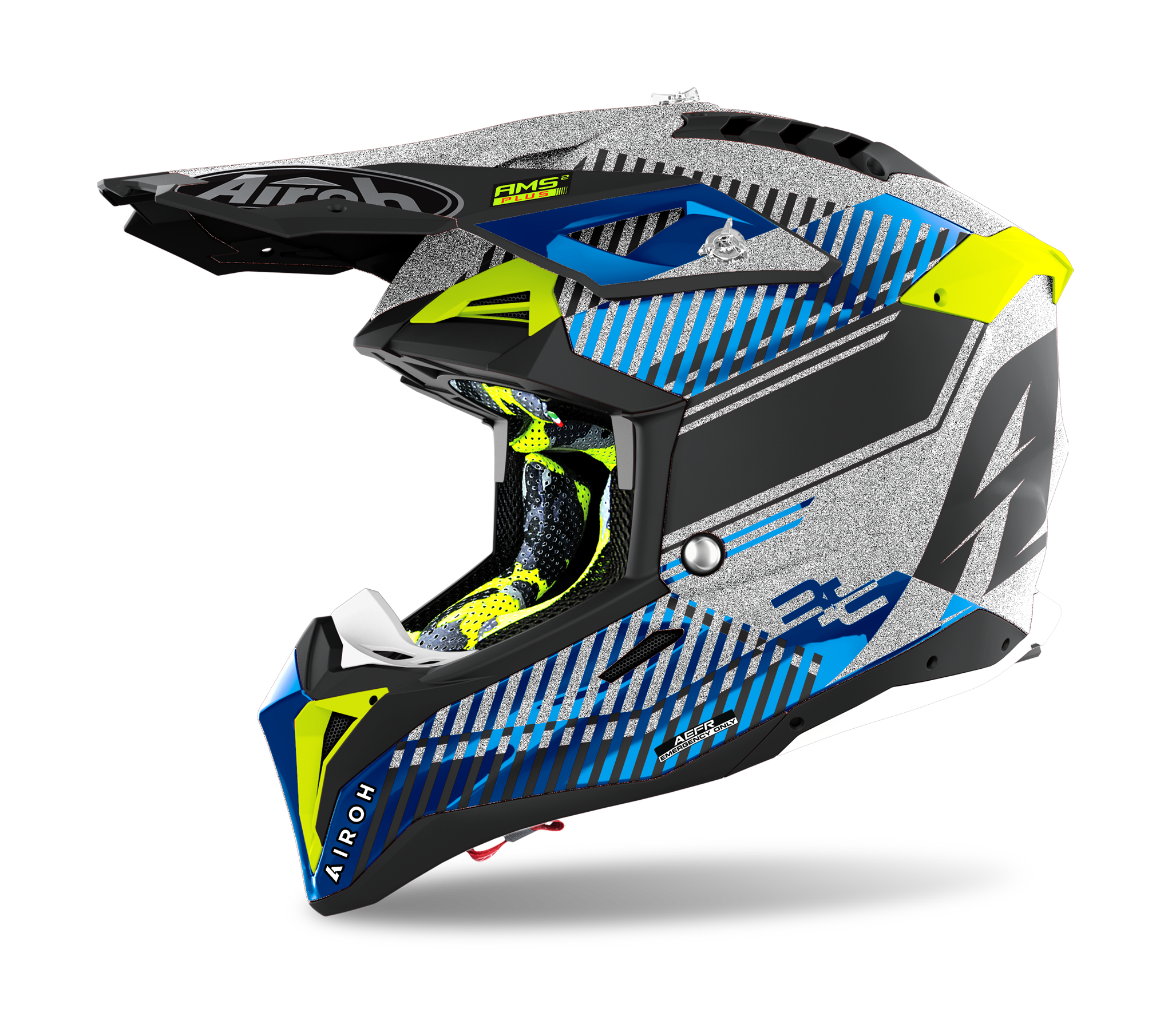 Airoh Crosshelm Aviator 3 Wave - Zilver / Chrome