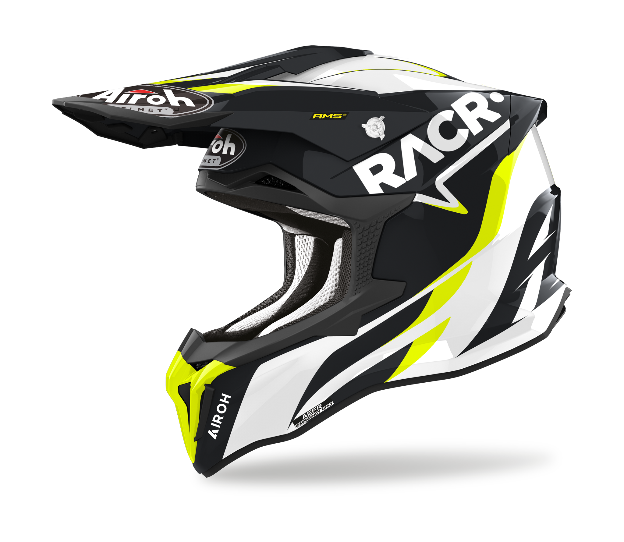 Airoh Crosshelm Strycker Brave RACR - Glans Zwart / Wit