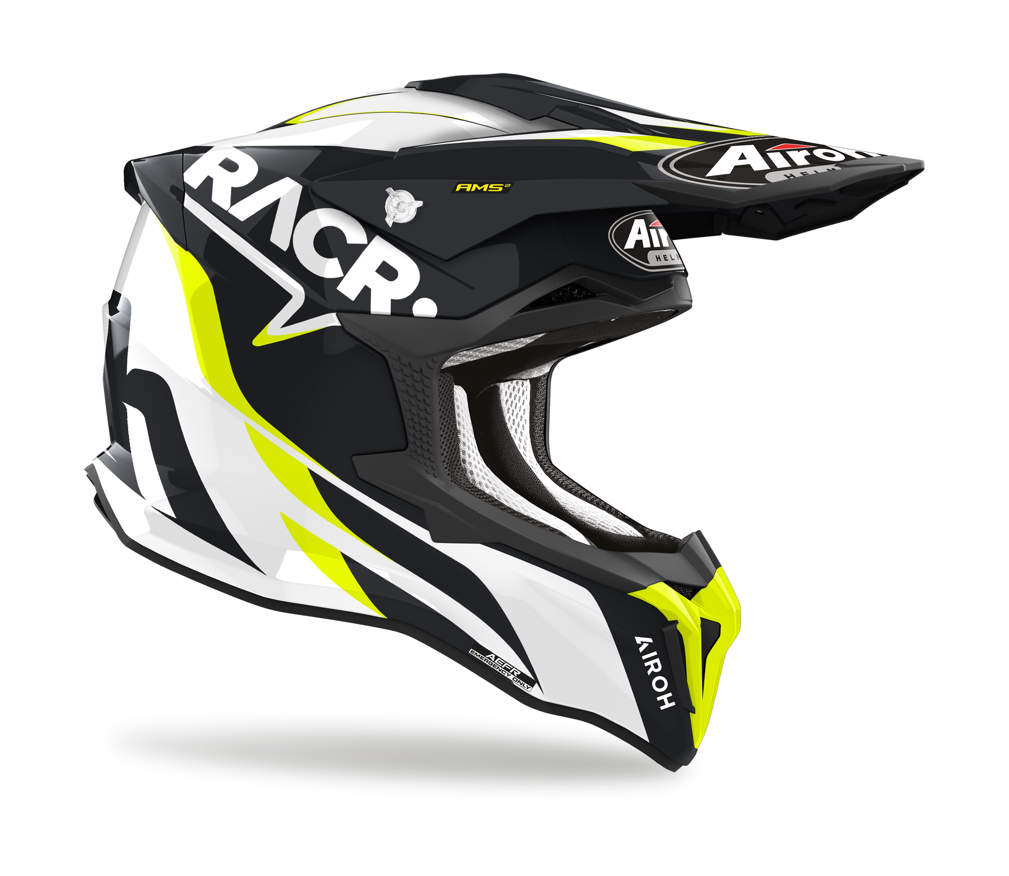 Airoh Crosshelm Strycker Brave RACR - Glans Zwart / Wit