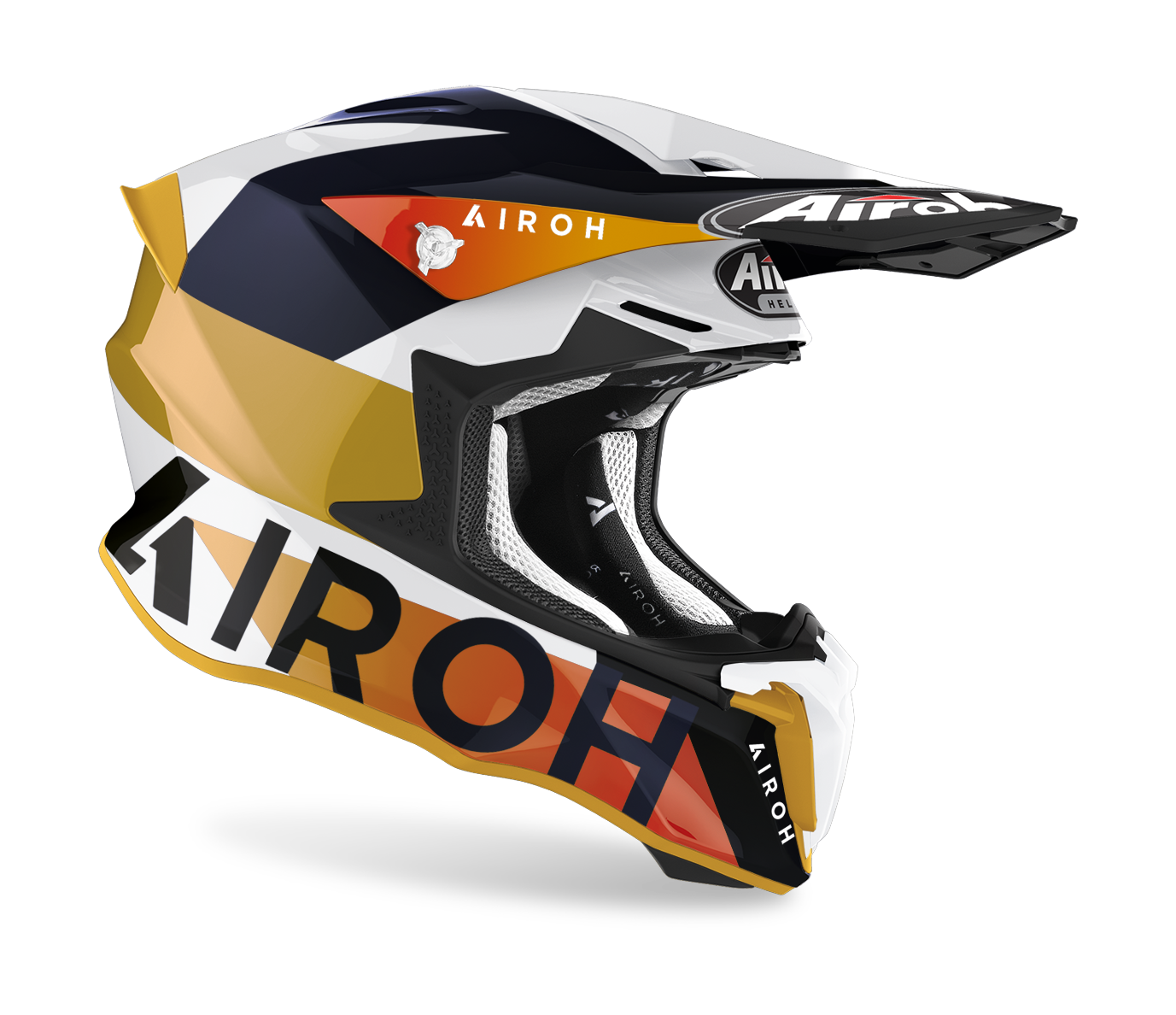 Airoh Crosshelm Twist 2.0 Lift - Glans Wit / Blauw