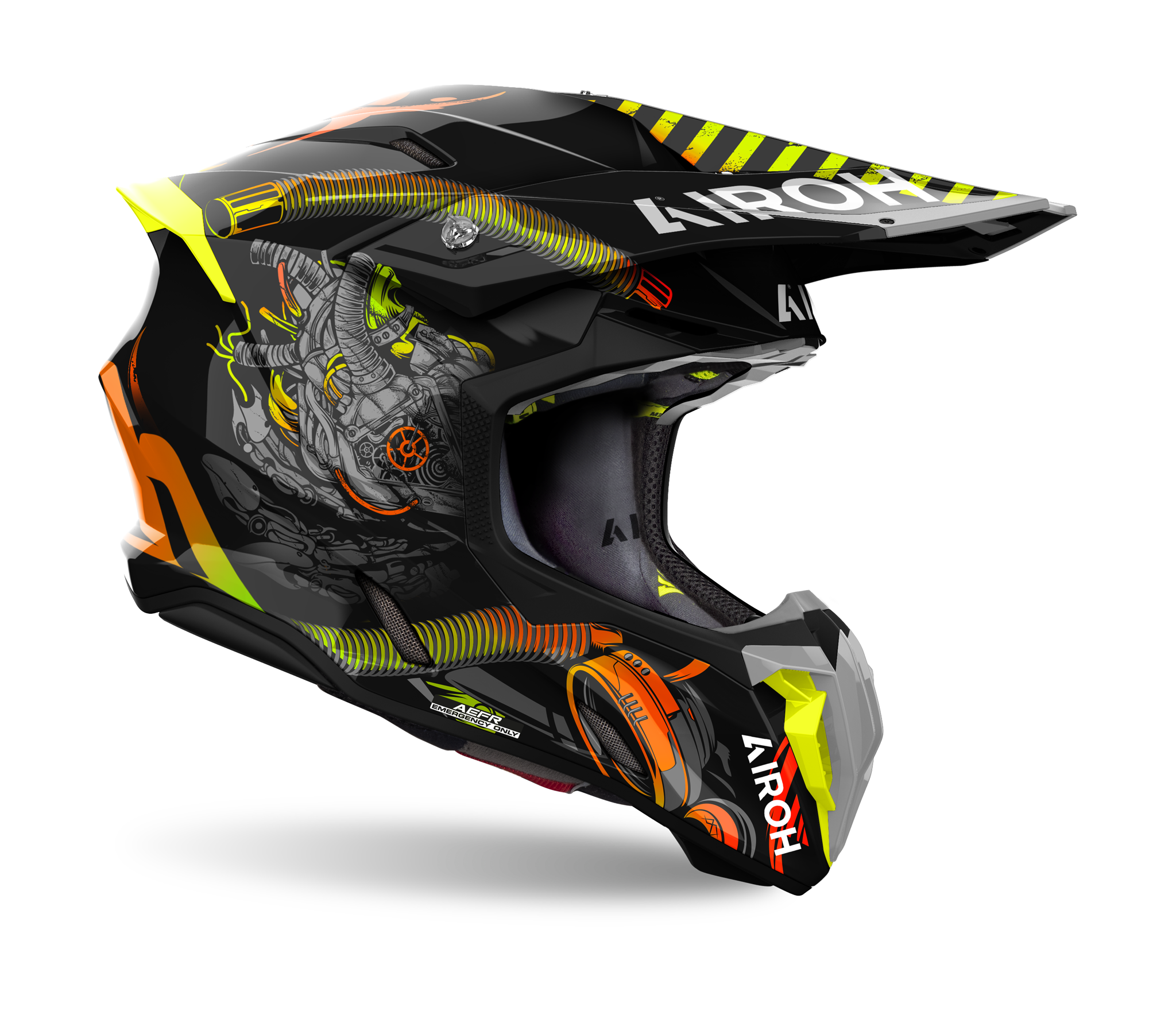 Airoh Crosshelm Twist 3 Toxic - Glans Zwart / Geel