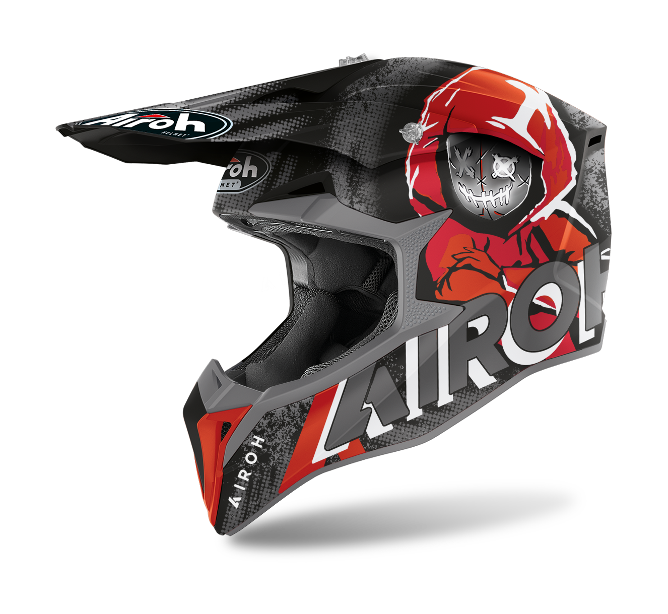Airoh Crosshelm Wraap Alien - Mat Rood / Grijs