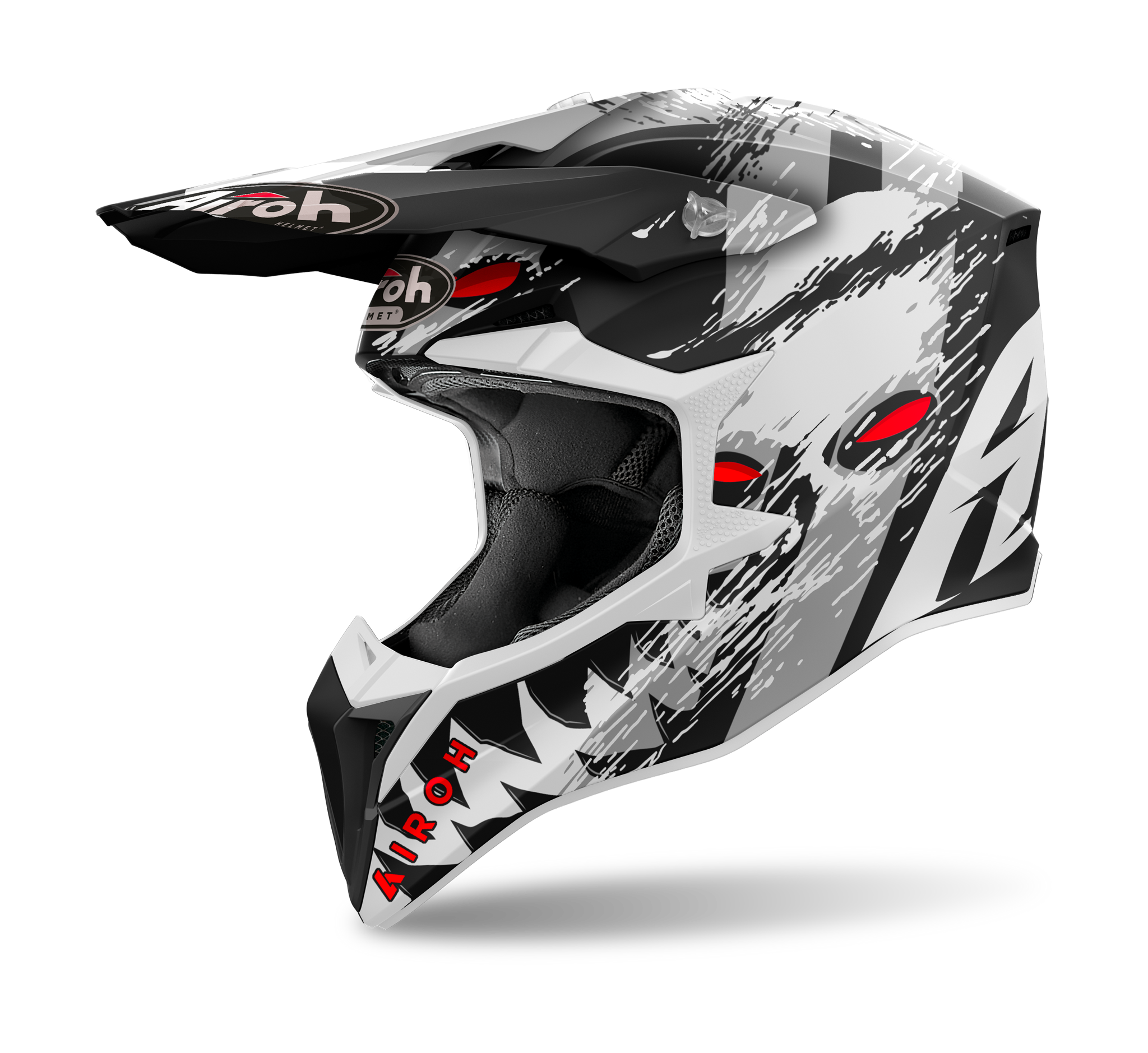 Airoh Crosshelm Wraap Demon - Mat Zwart / Wit