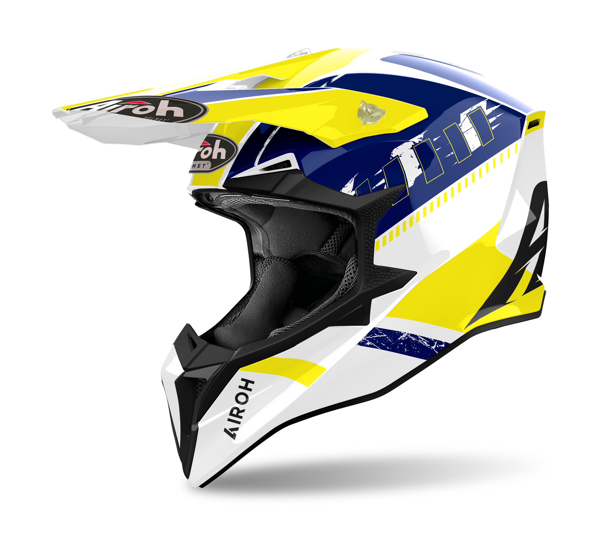 Airoh Crosshelm Wraap Feel - Glans Geel / Blauw