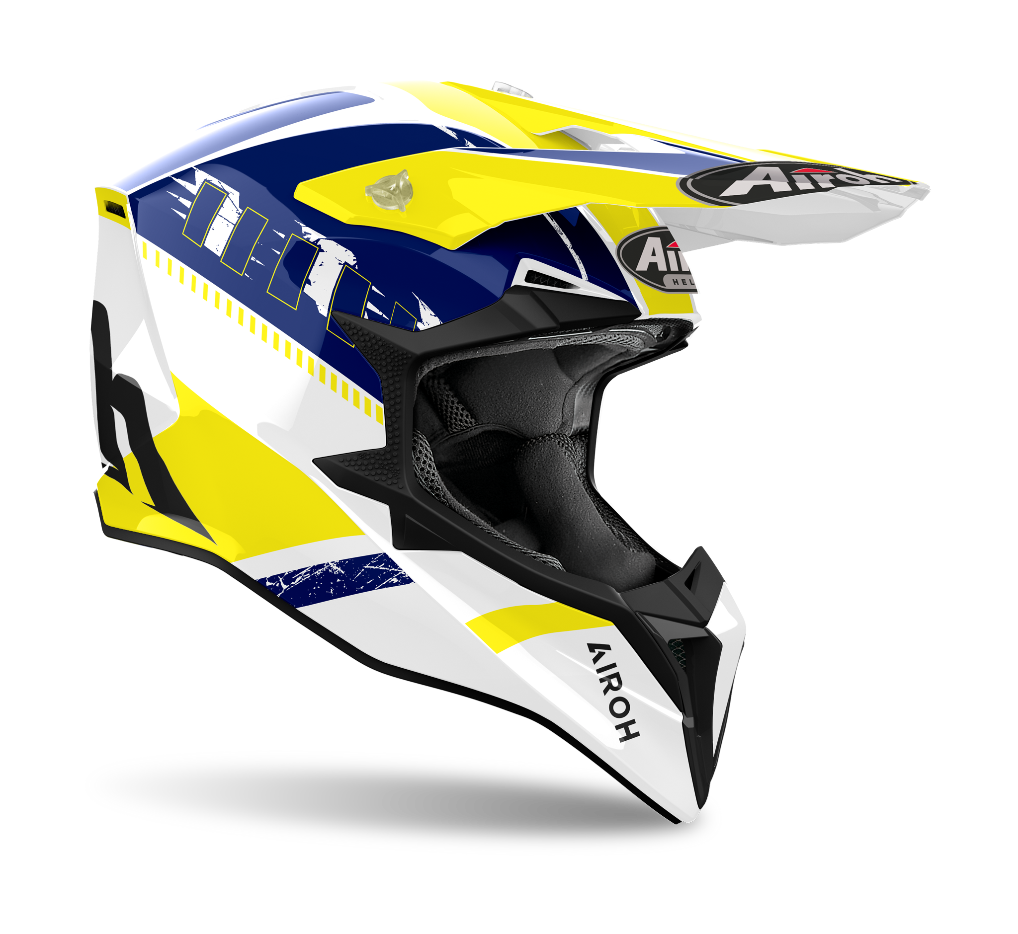 Airoh Crosshelm Wraap Feel - Glans Geel / Blauw