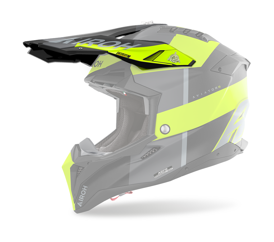 Airoh Helmklep Aviator 3 Monarch - Mat Geel