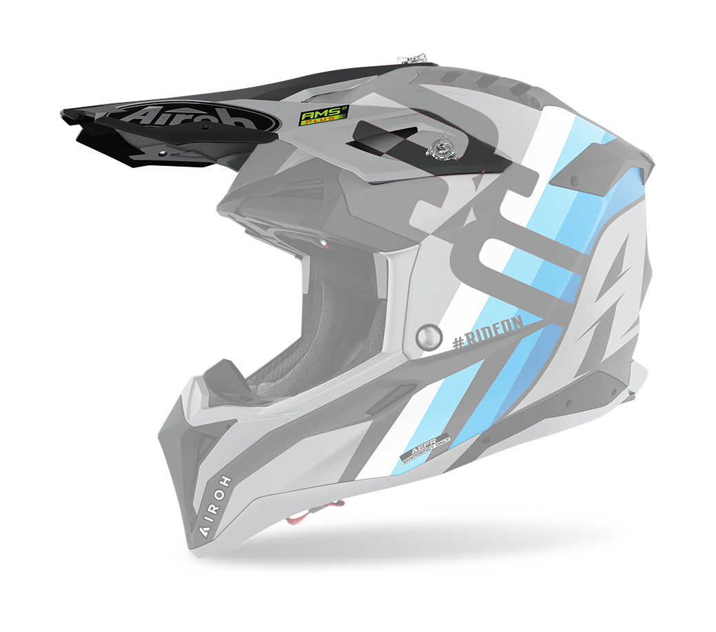 Airoh Helmklep Aviator 3 Rainbow - Mat Grijs / Zwart / Blauw