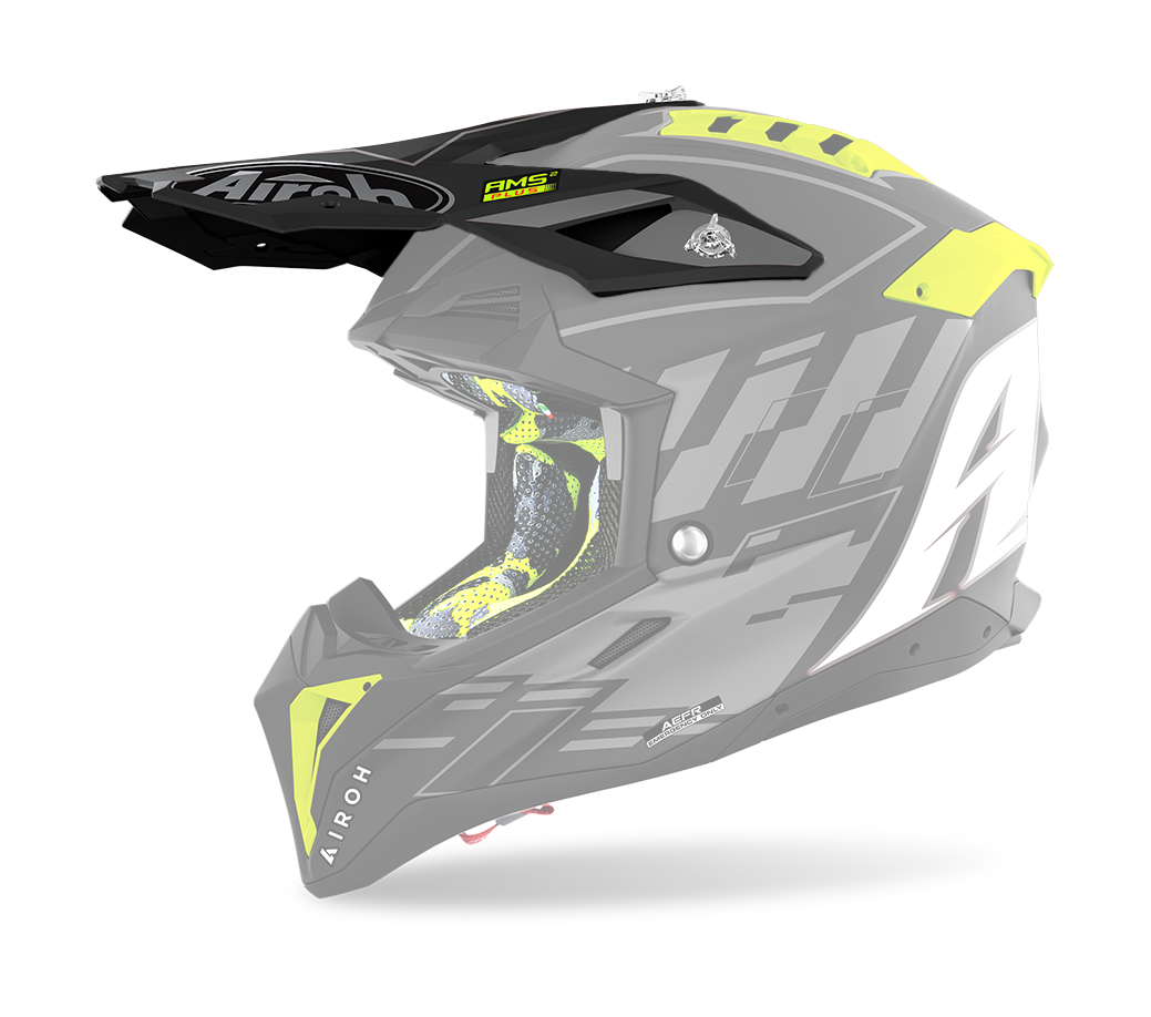 Airoh Helmklep Aviator 3 Rampage - Mat Zwart / Fluo Geel
