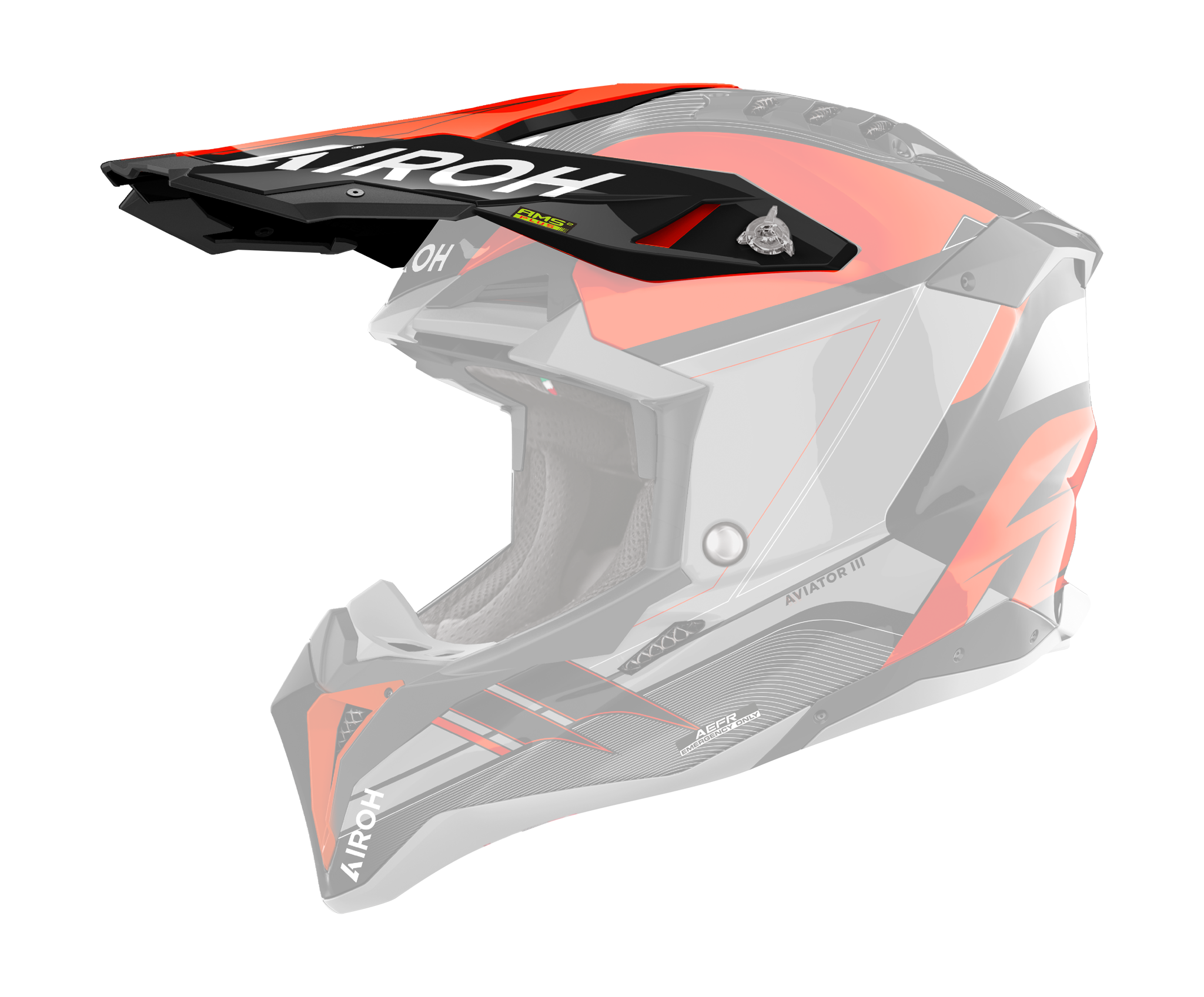 Airoh Helmklep Aviator 3 Saber - Glans Oranje