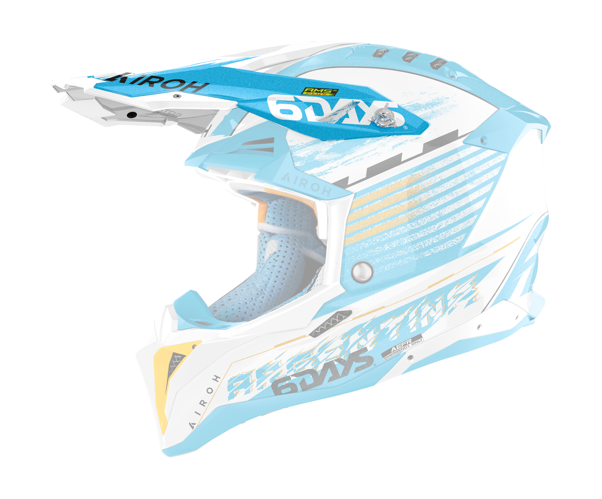 Airoh Helmklep Aviator 3 Six Days Argentina - Glans Blauw