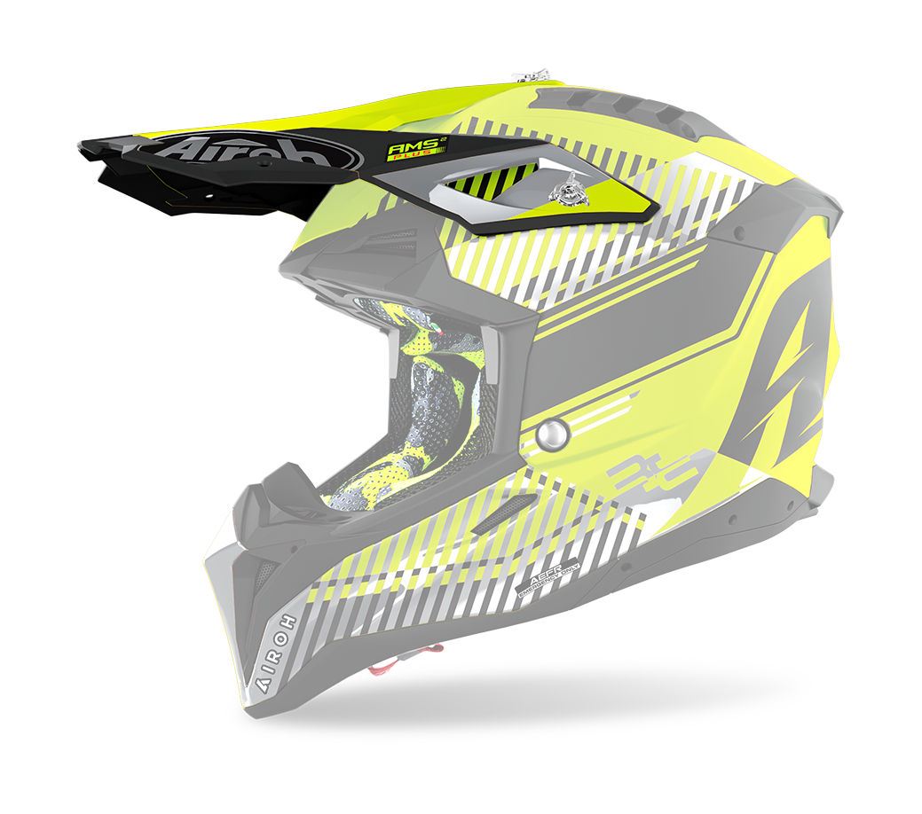 Airoh Helmklep Aviator 3 Wave - Mat Fluo Geel