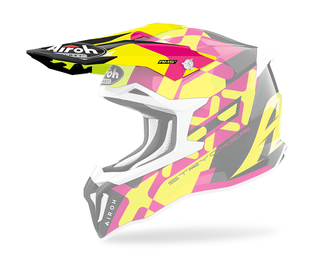 Airoh Helmklep Strycker XXX - Glans Fluo Geel / Roze