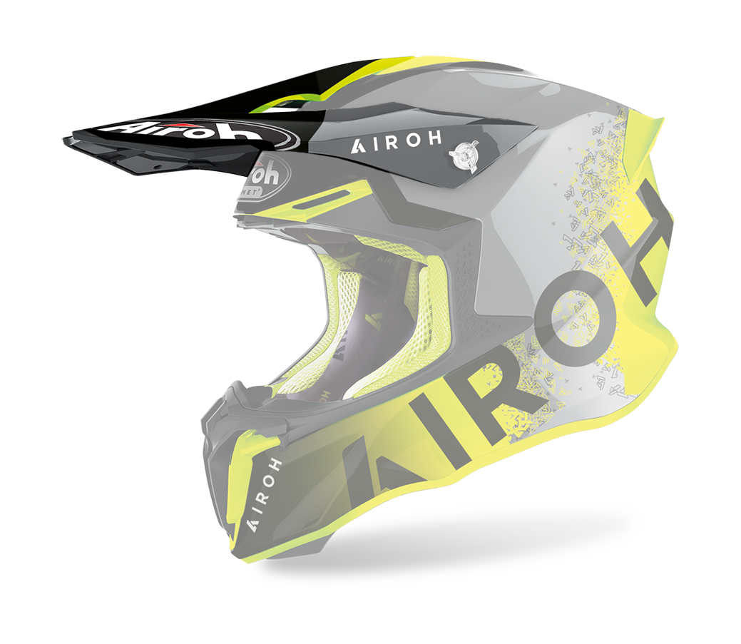 Airoh Helmklep Twist 2.0 Bit - Glans Geel / Zwart / Grijs