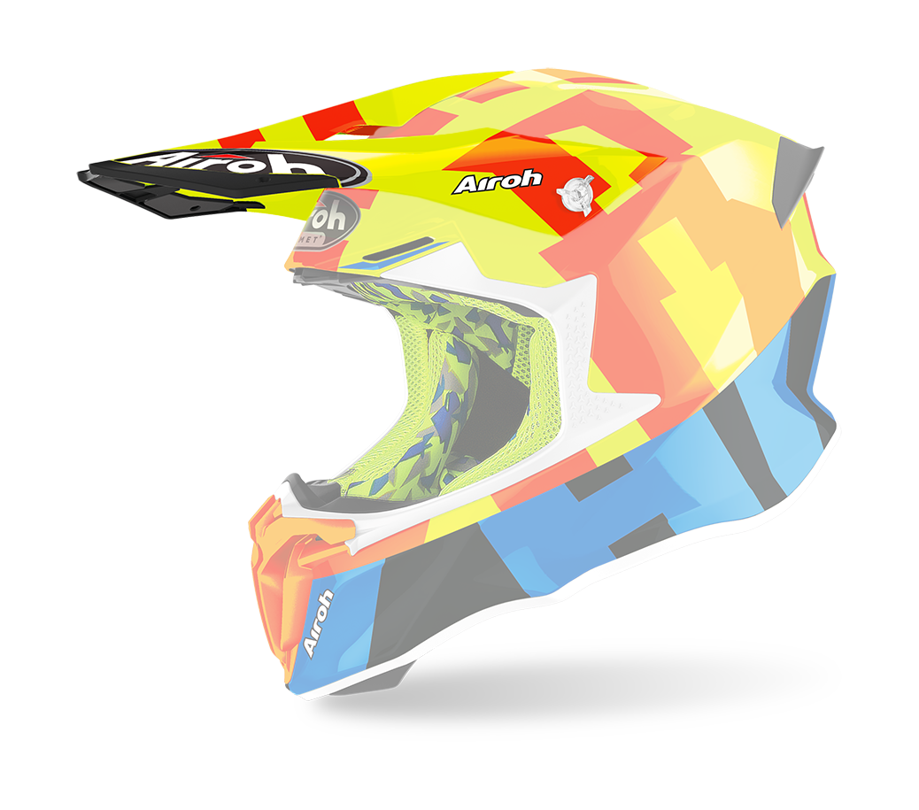 Airoh Helmklep Twist 2.0 Frame - Glans Fluo Oranje / Geel / Blauw