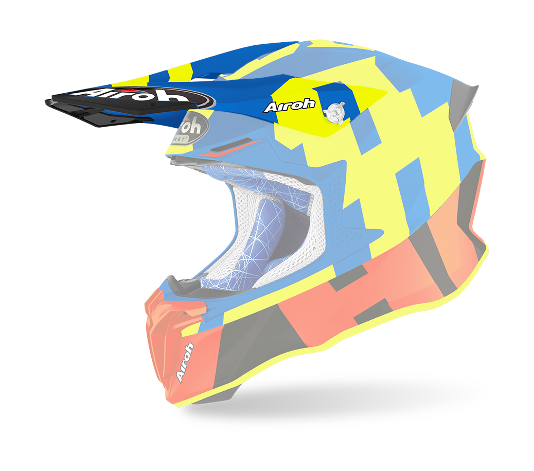 Airoh Helmklep Twist 2.0 Frame - Mat Fluo Oranje / Azure / Geel