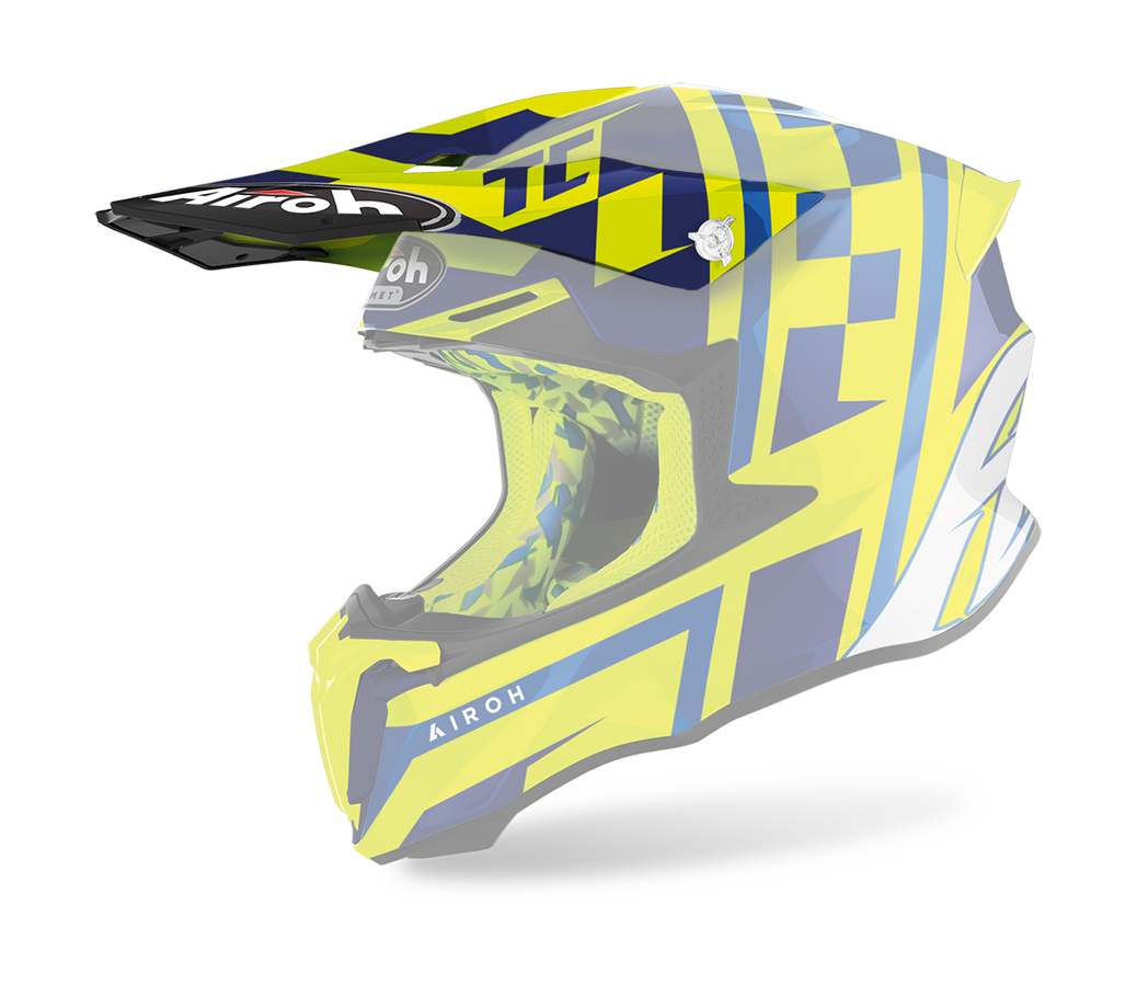 Airoh Helmklep Twist 2.0 TC21 - Glans Fluo Geel / Blauw