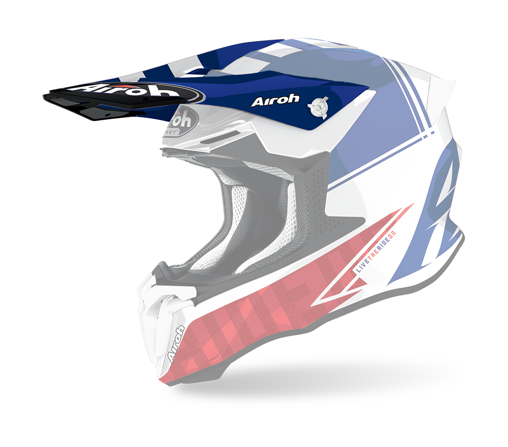 Airoh Helmklep Twist 2.0 Tech - Glans Rood / Wit / Blauw