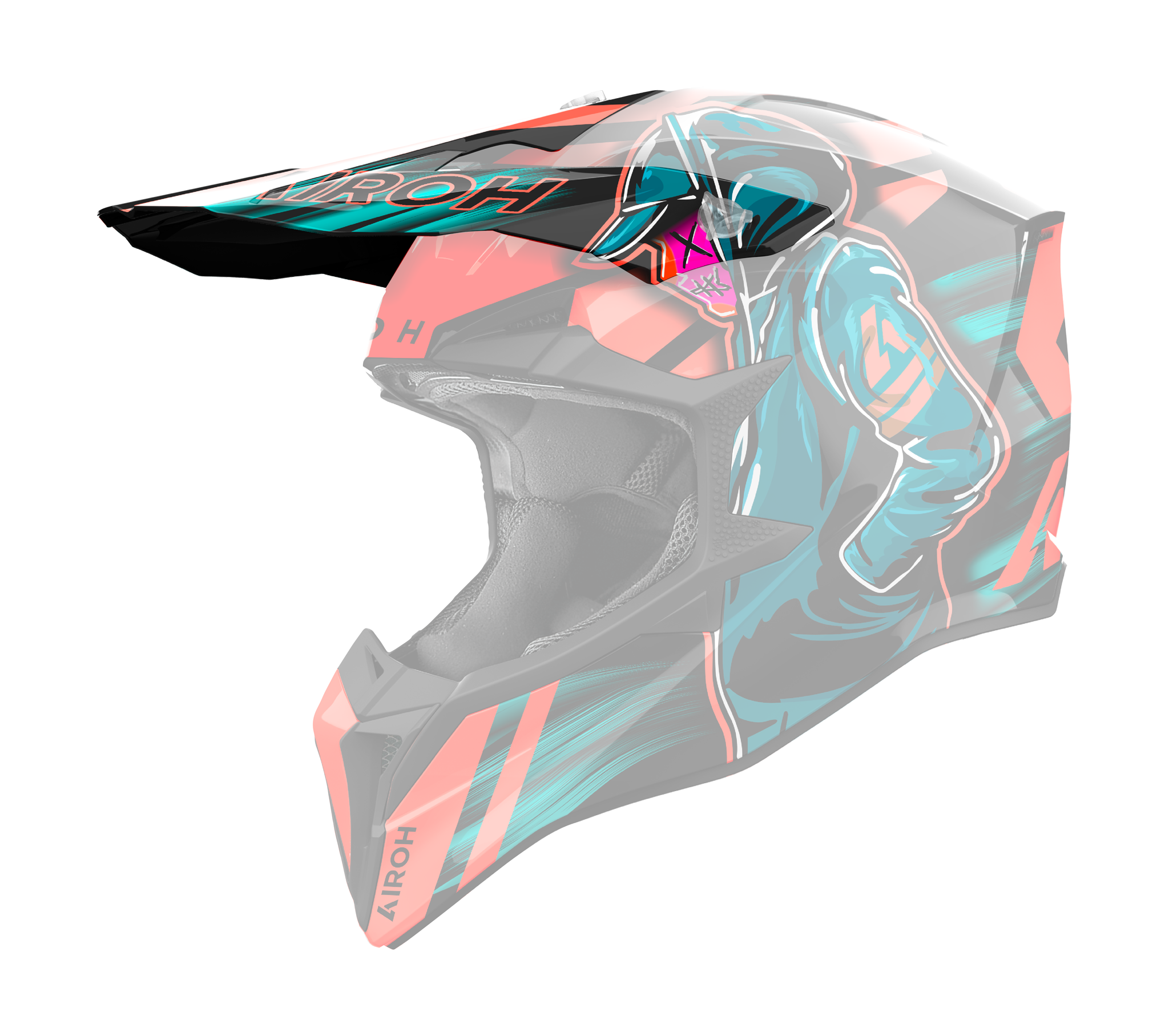 Airoh Helmklep Wraap Cyber - Glans Oranje