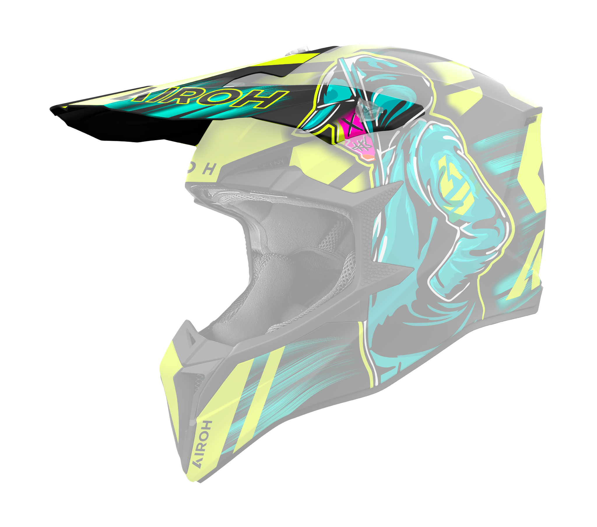 Airoh Helmklep Wraap Cyber - Mat Geel