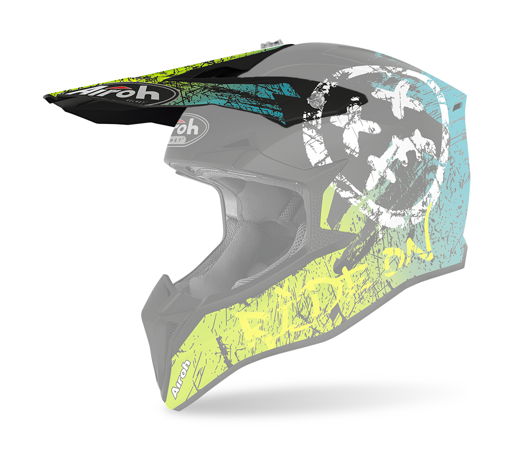 Airoh Helmklep Wraap Smile - Mat Fluo Geel / Blauw / Zwart