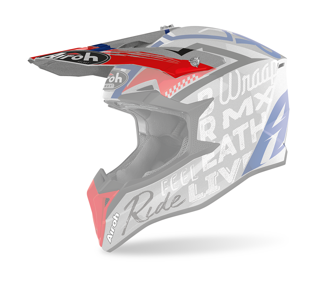Airoh Helmklep Wraap Street - Glans Grijs / Rood / Blauw