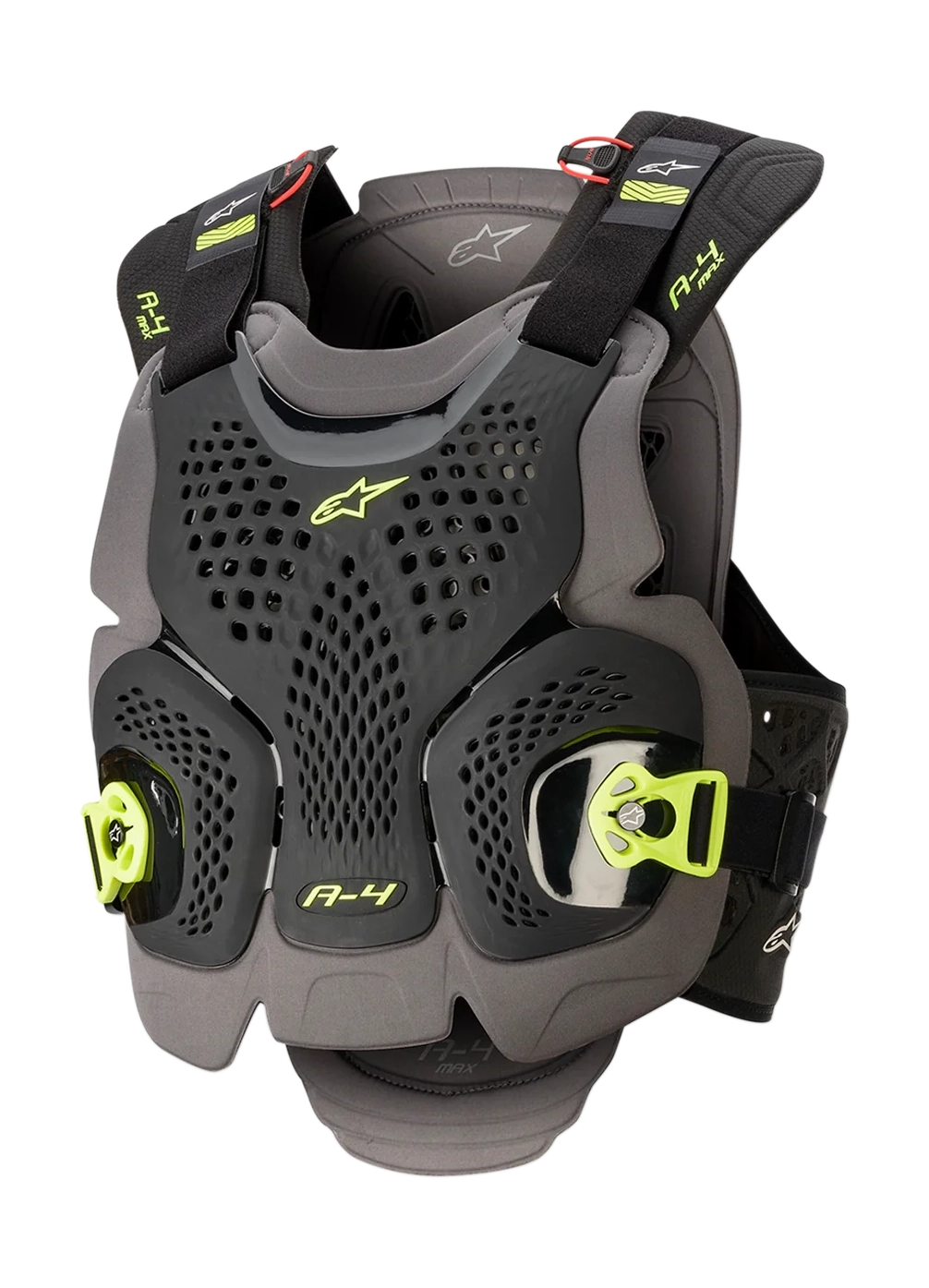 Alpinestars Bodyprotector A-4 MAX - Zwart / Antraciet / Fluo Geel