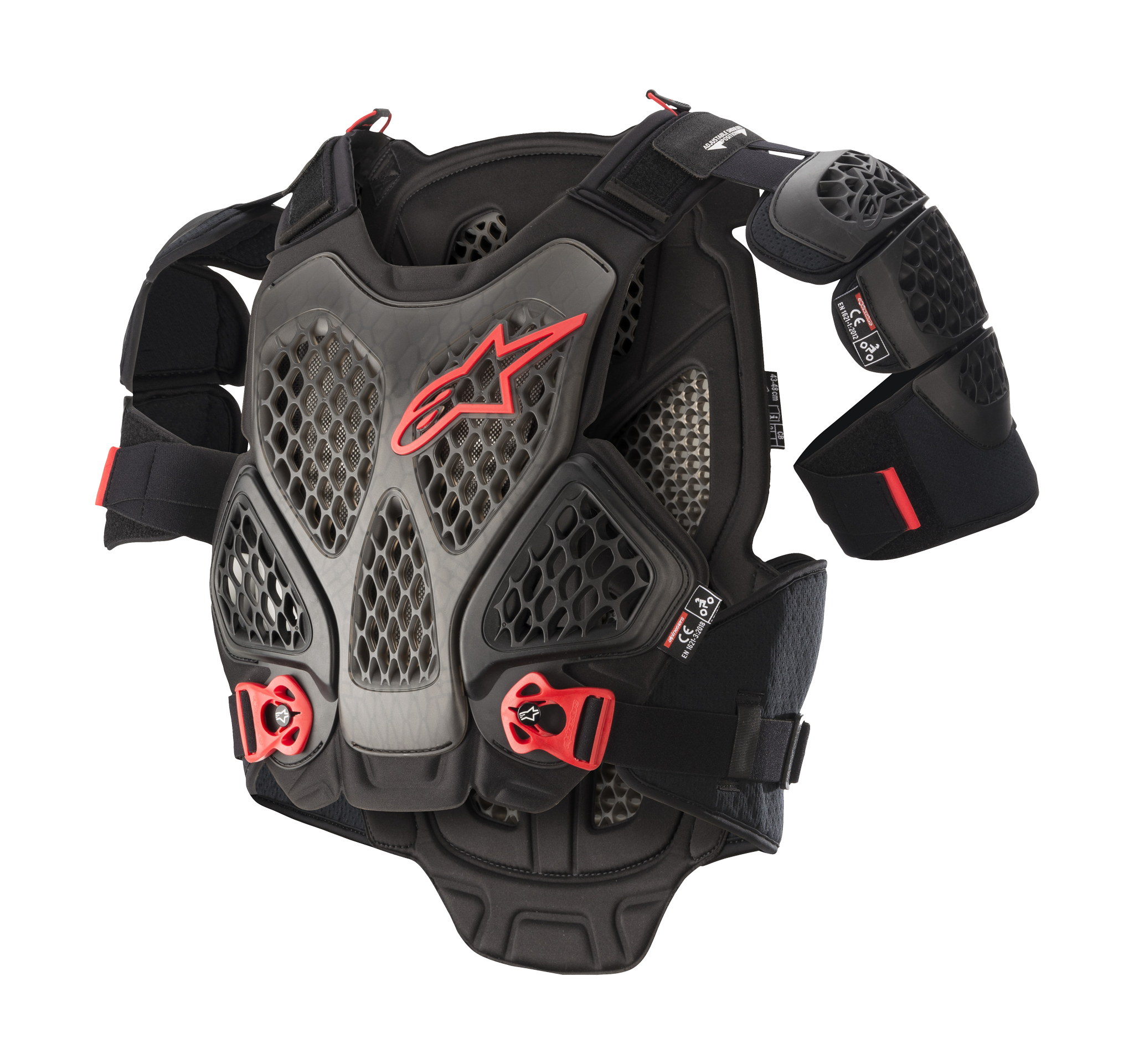 Alpinestars Bodyprotector A-6 - Zwart / Antraciet / Rood