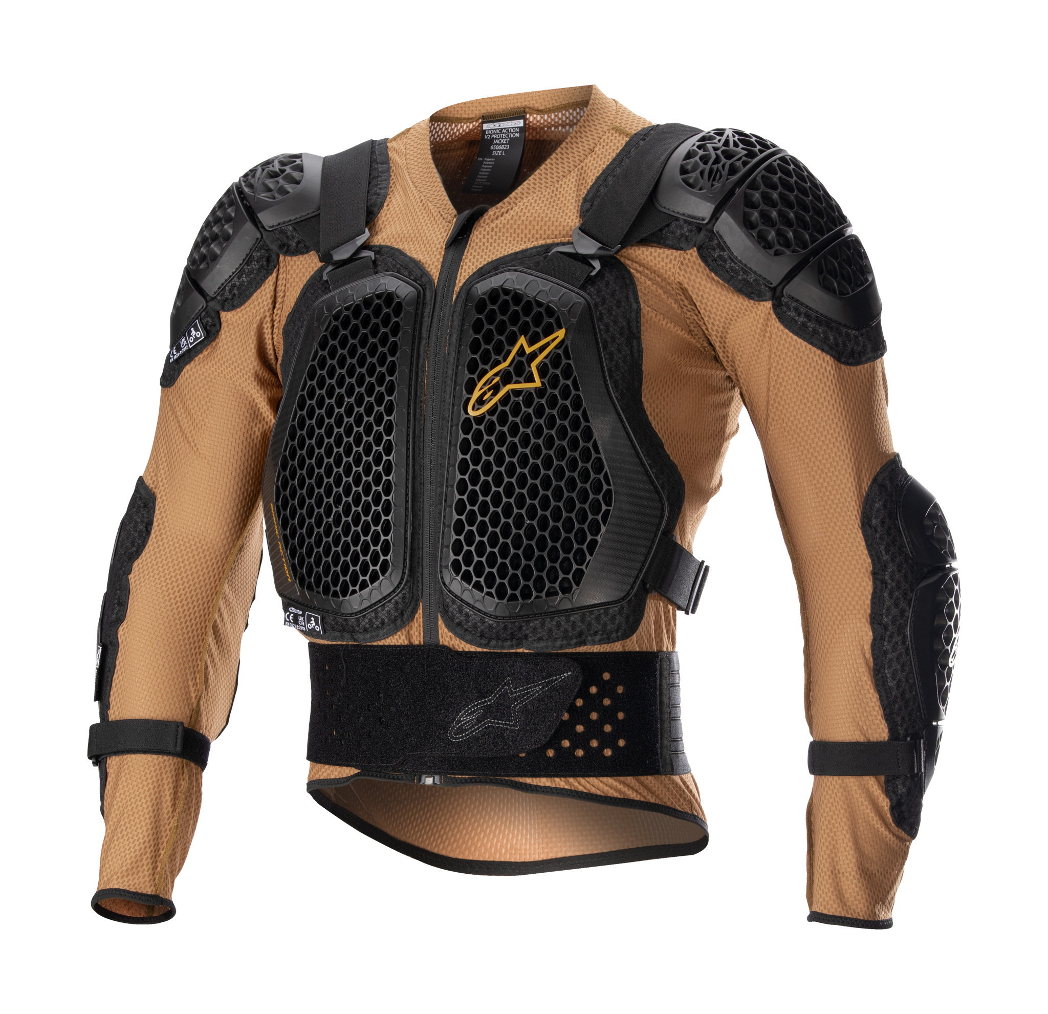 Alpinestars Bodyprotector Vest Bionic Action V2 - Sand / Zwart / Tangerine