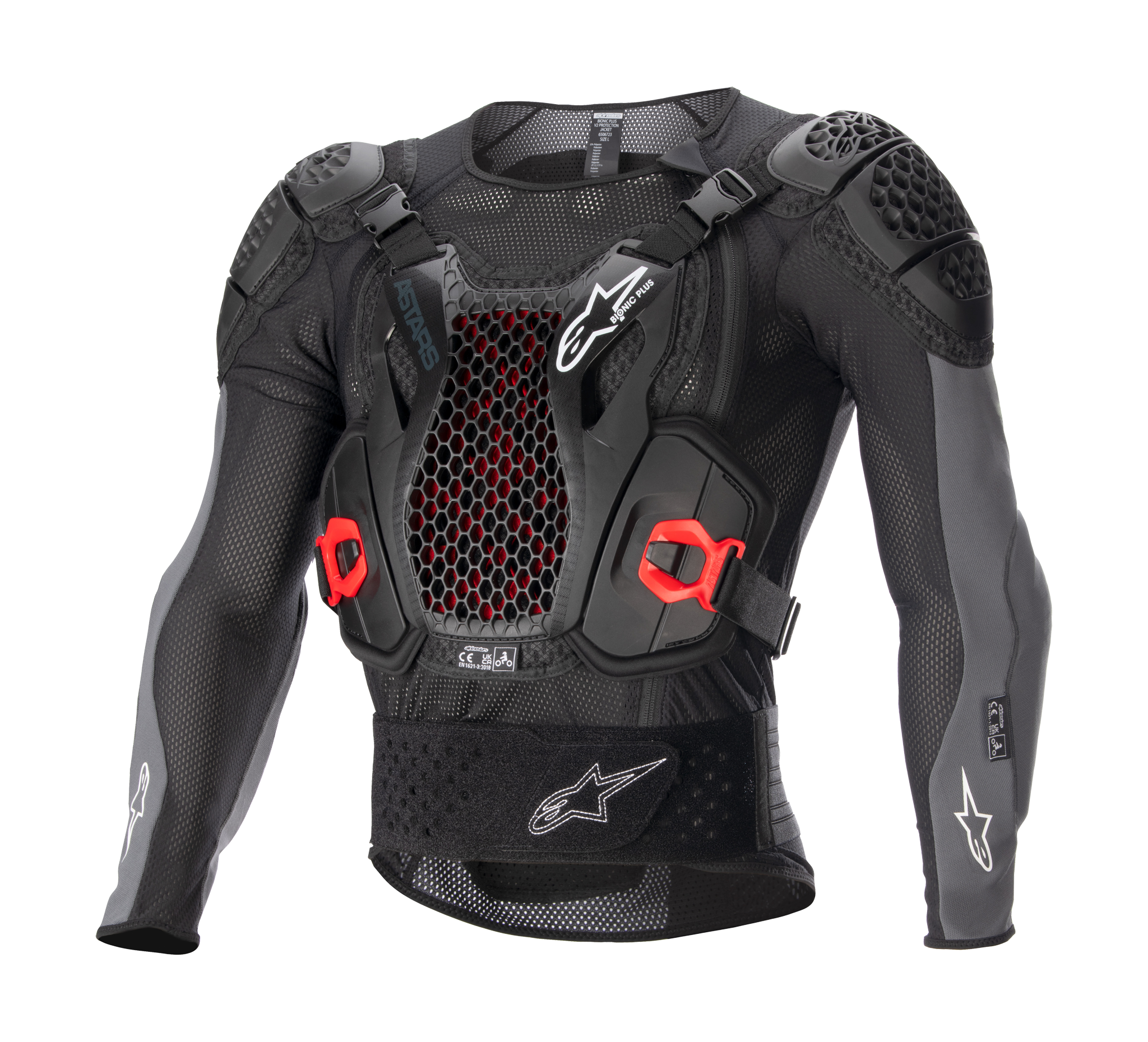 Alpinestars Bodyprotector Vest Bionic Plus V2 - Zwart / Antraciet / Rood