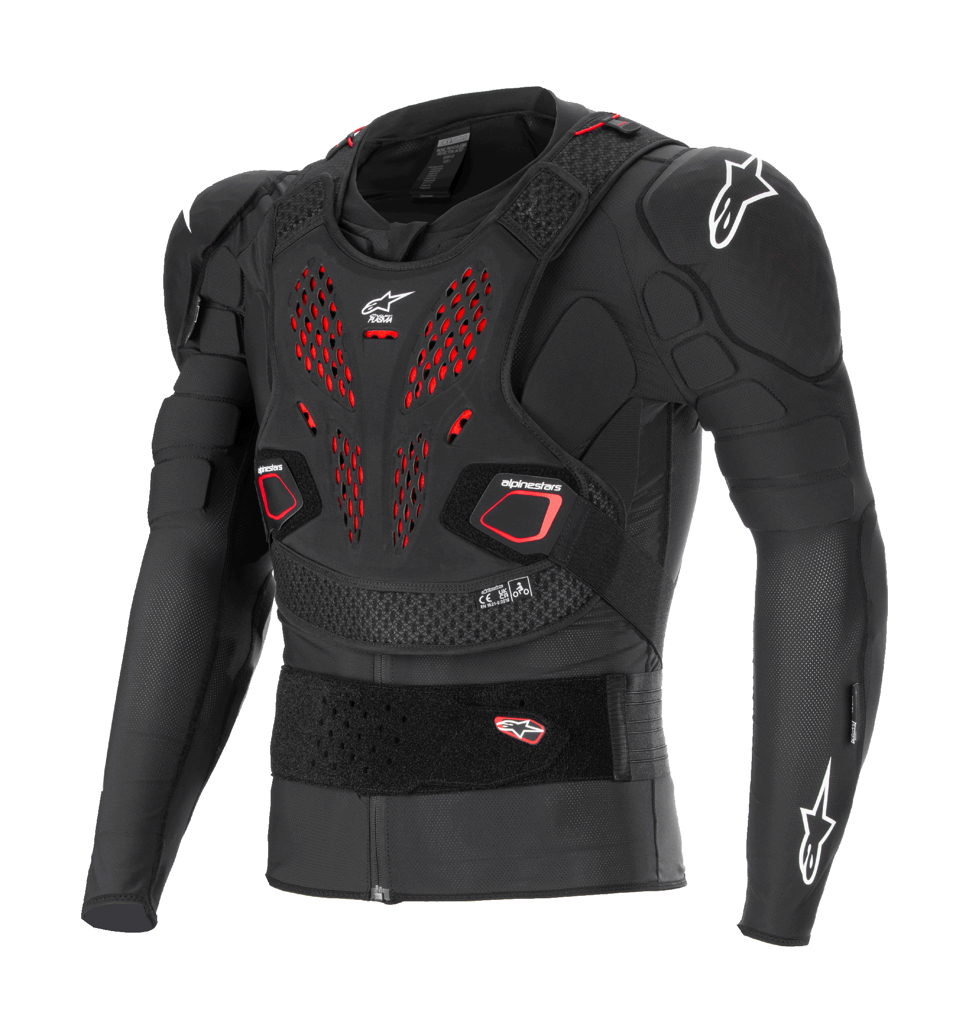 Alpinestars Bodyprotector Vest Zacht Bionic Pro V3 Plasma - Zwart / Rood / Wit
