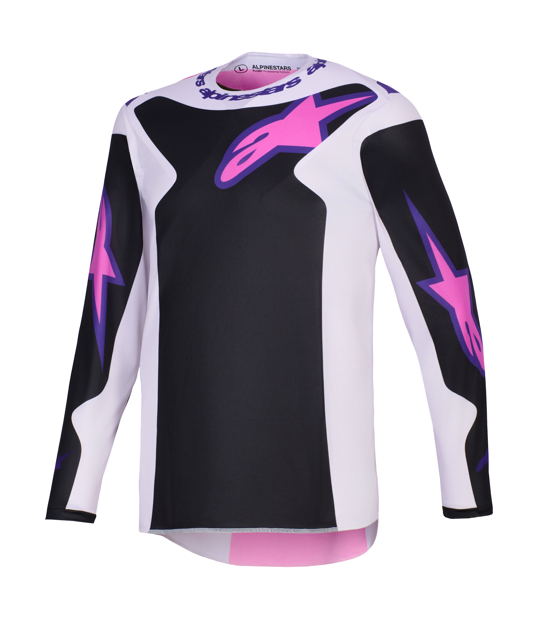 Alpinestars Cross Shirt 2026 Fluid Grid - Zwart / Licht Grijs / Paars