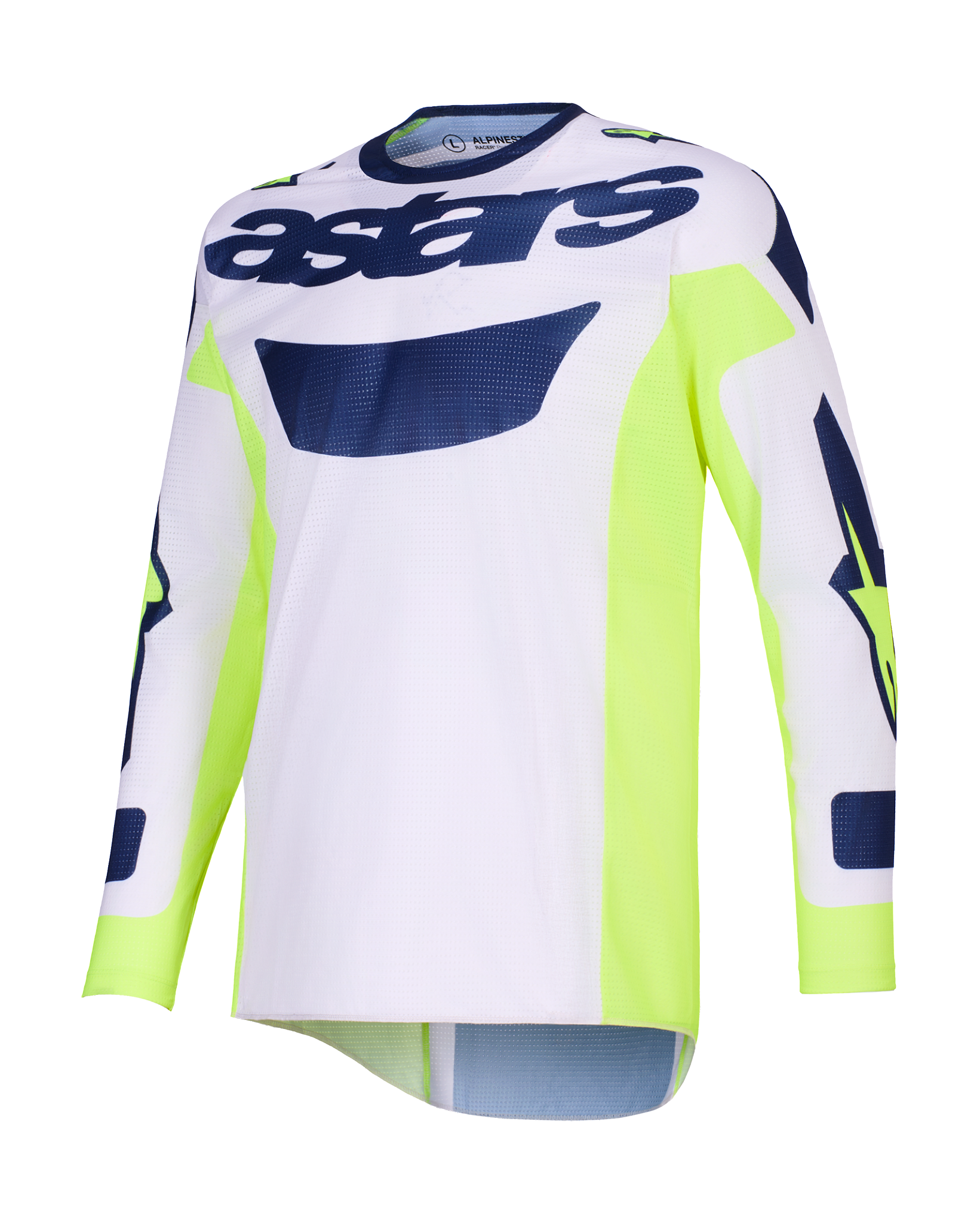 Alpinestars Cross Shirt 2026 Racer Air Riway - Licht Grijs / Fluo Geel / Blauw