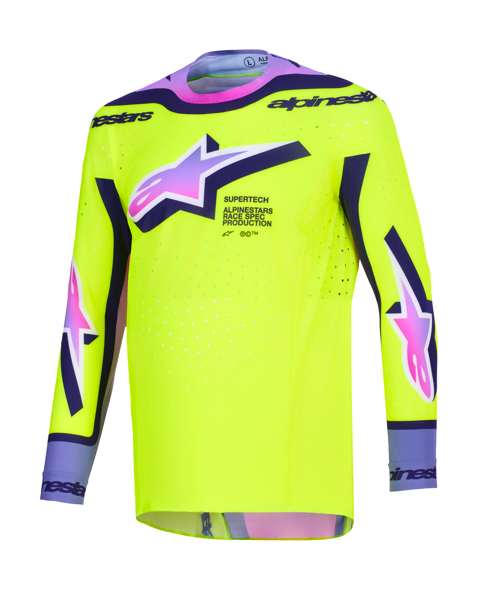 Alpinestars Cross Shirt 2026 Supertech Vista - Geel / Paars / Zwart