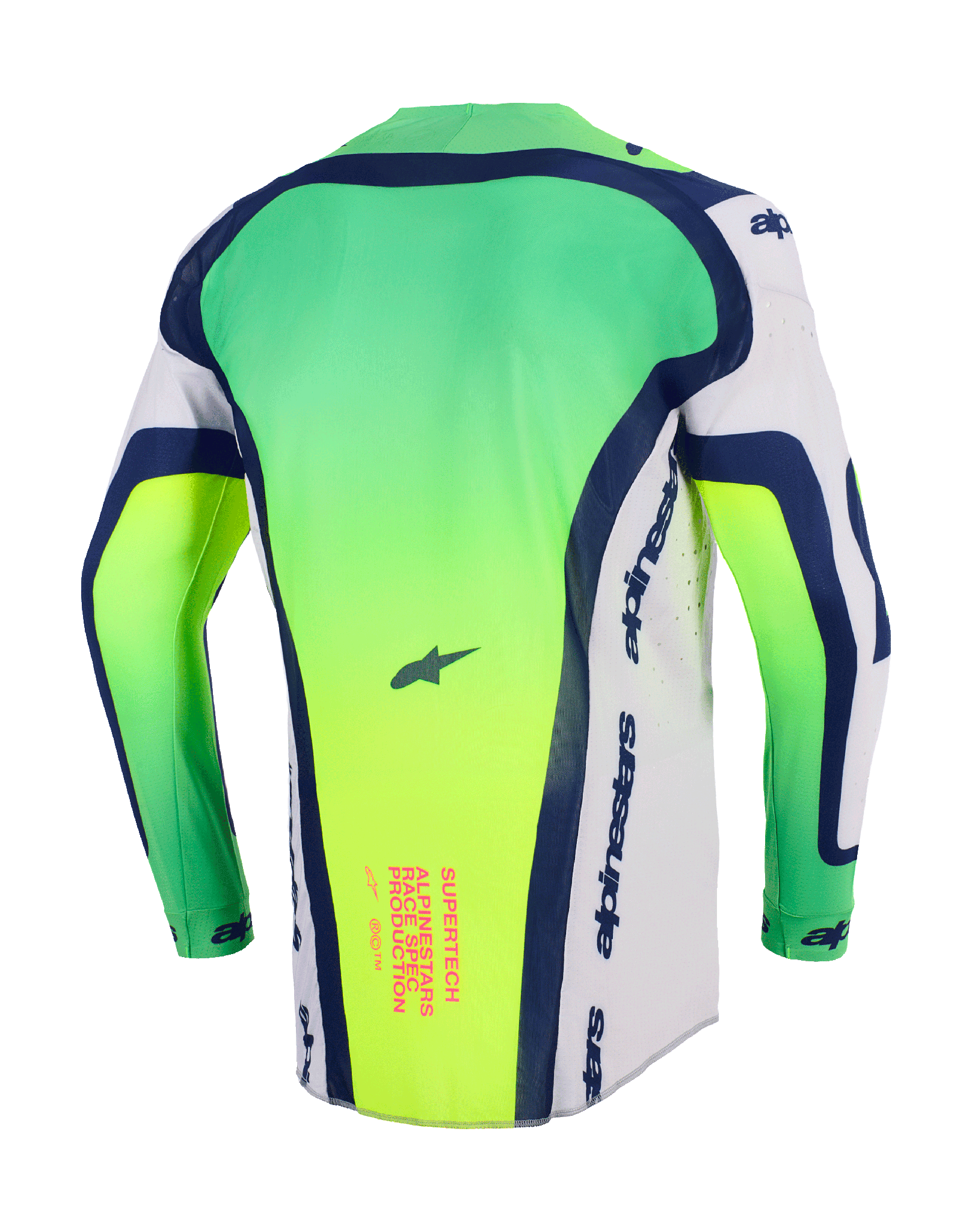 Alpinestars Cross Shirt 2026 Supertech Vista - Licht Grijs / Fluo Geel / Blauw